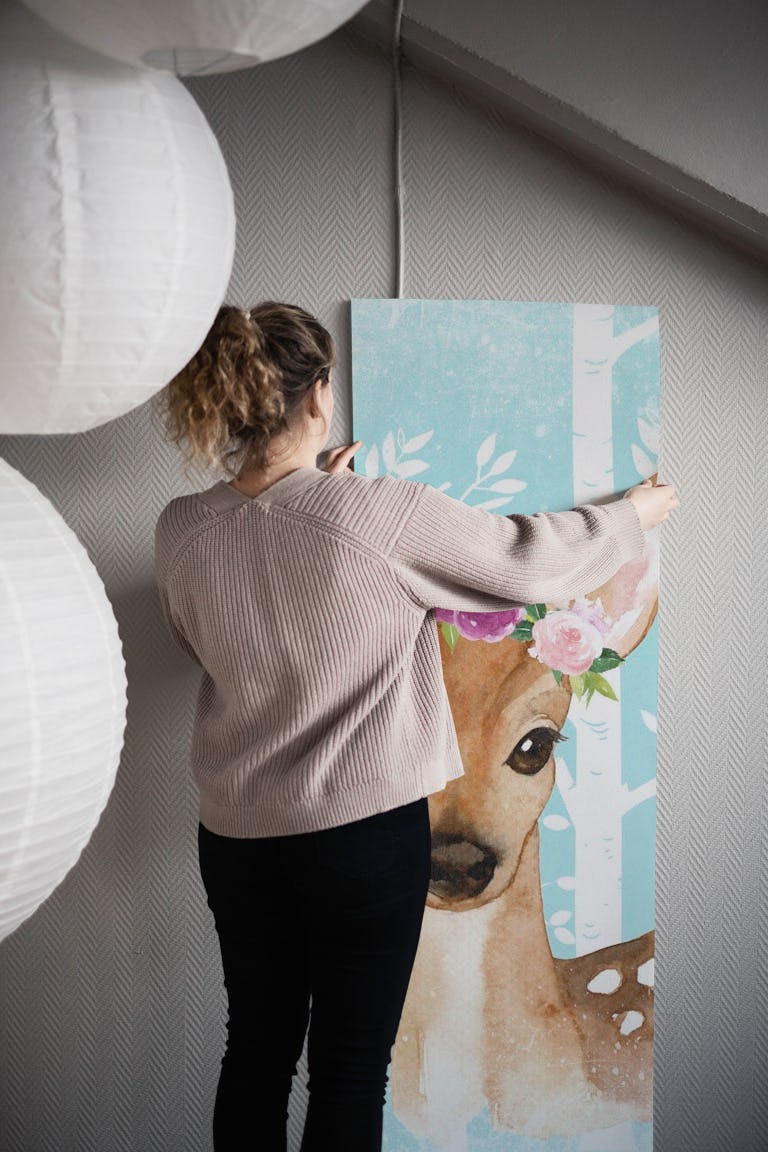 Little Flower Deer wallpaper roll