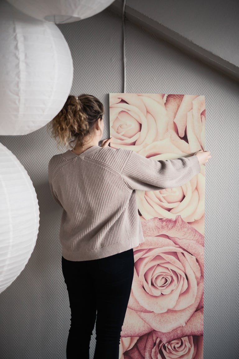 Blush Roses wallpaper roll