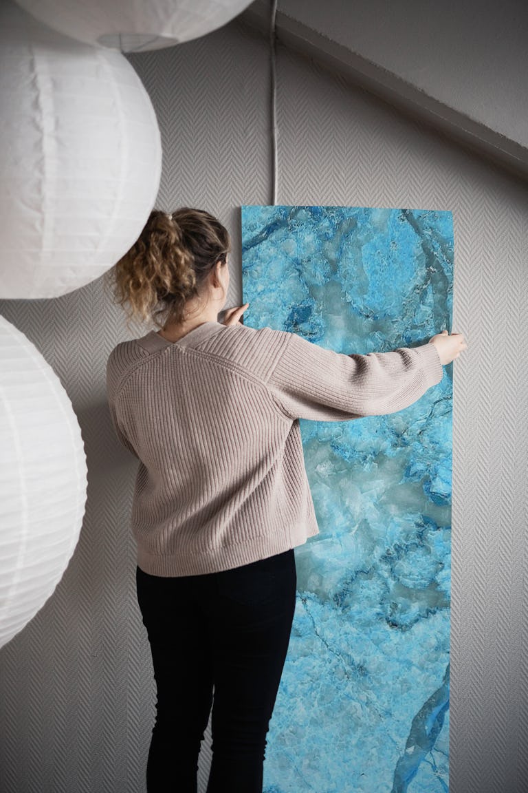 Ocean Blue Mermaid Marble wallpaper roll