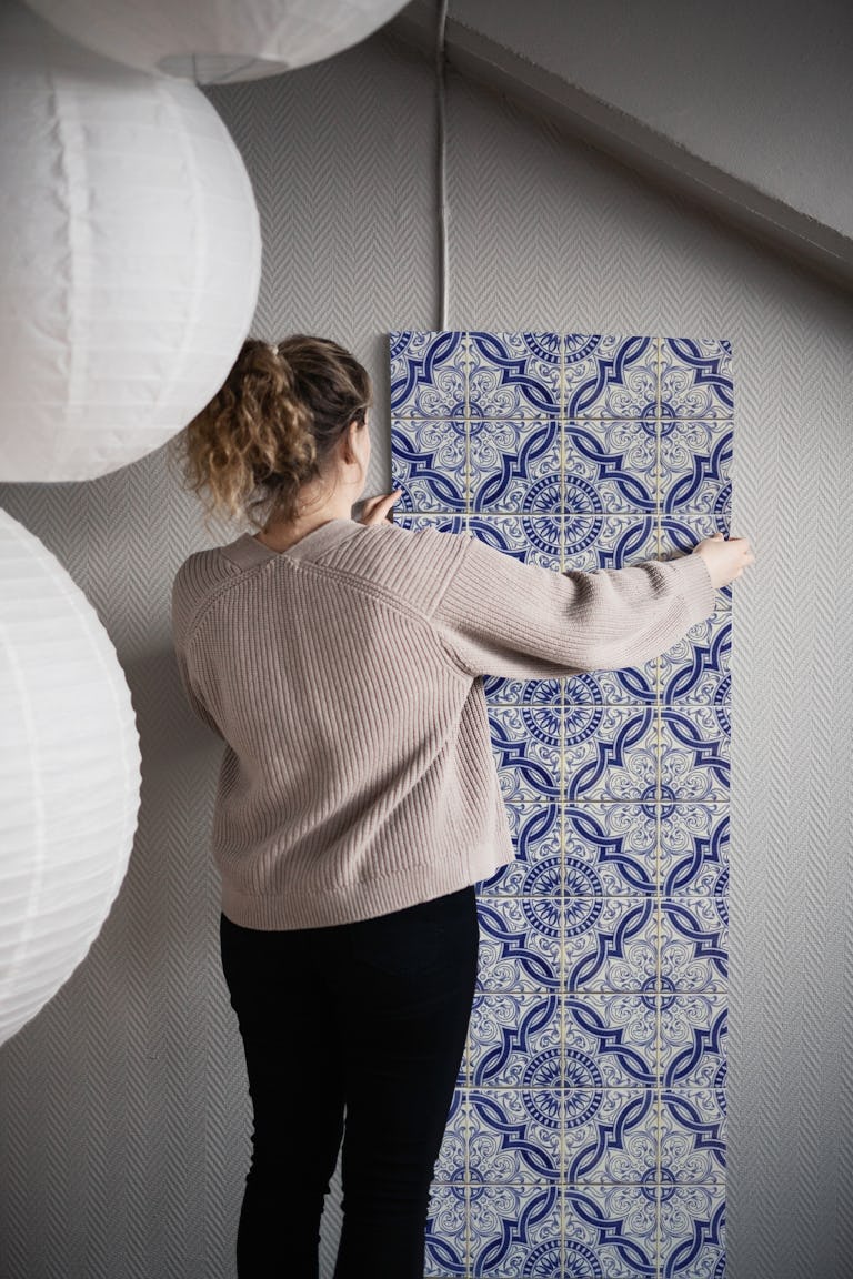 Tiles Portuguese Floral wallpaper roll