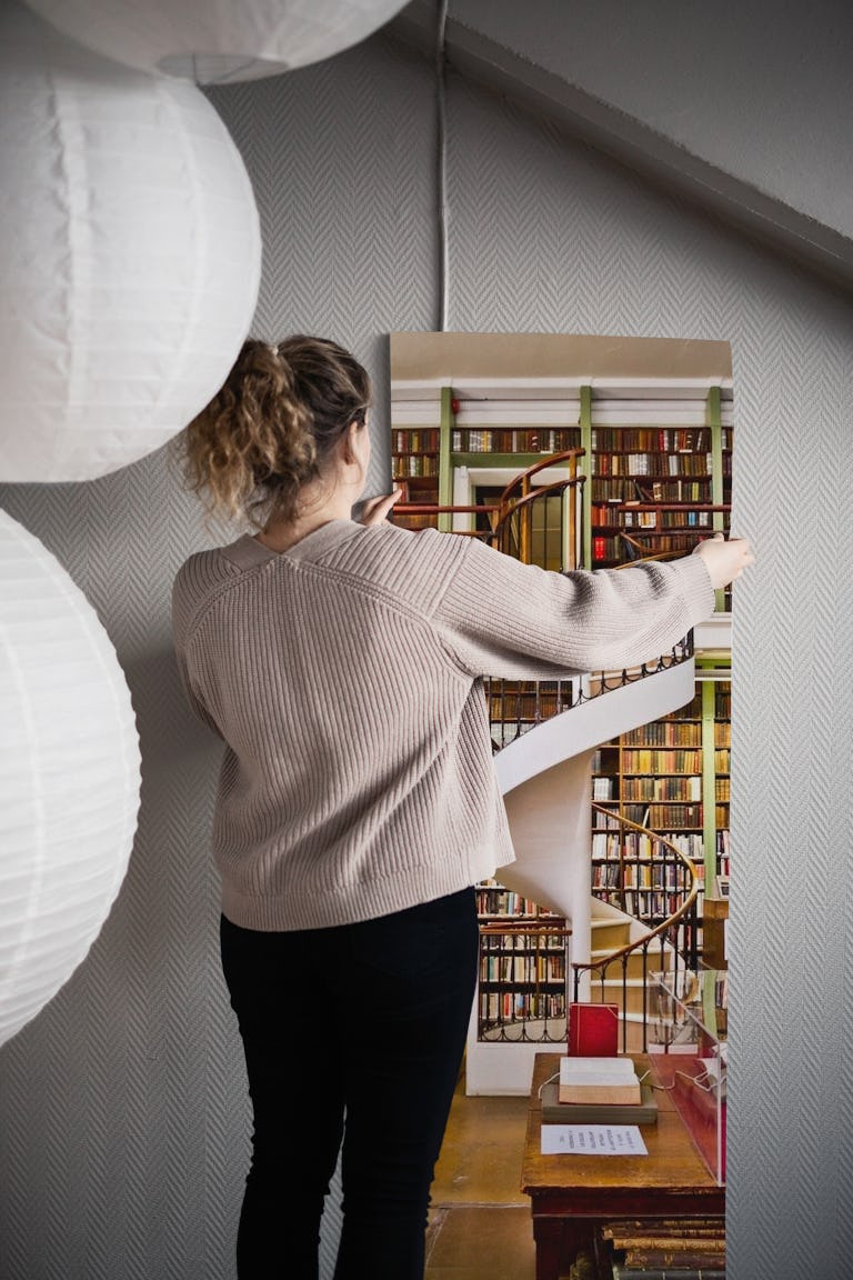 Cozy Book Shelf Library wallpaper roll