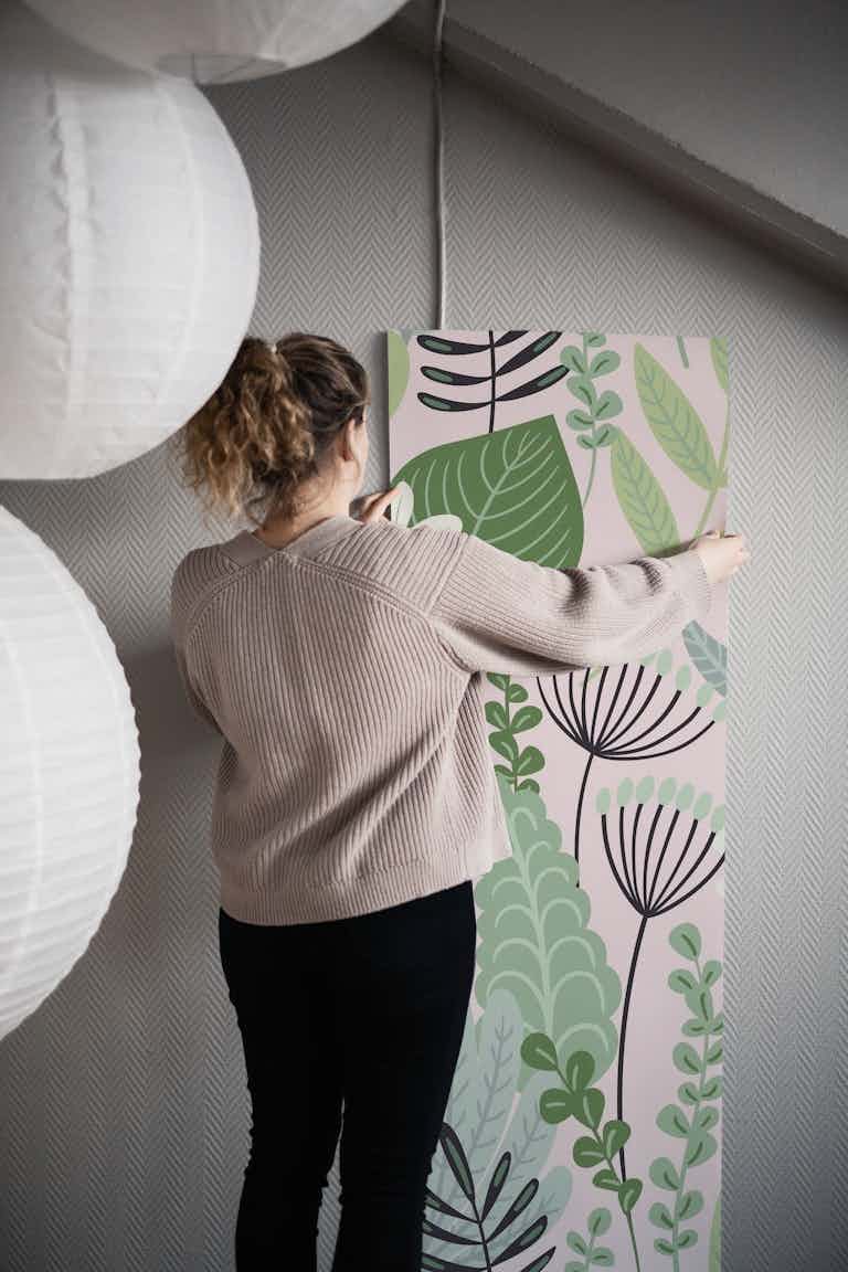 Jungle blush wallpaper roll