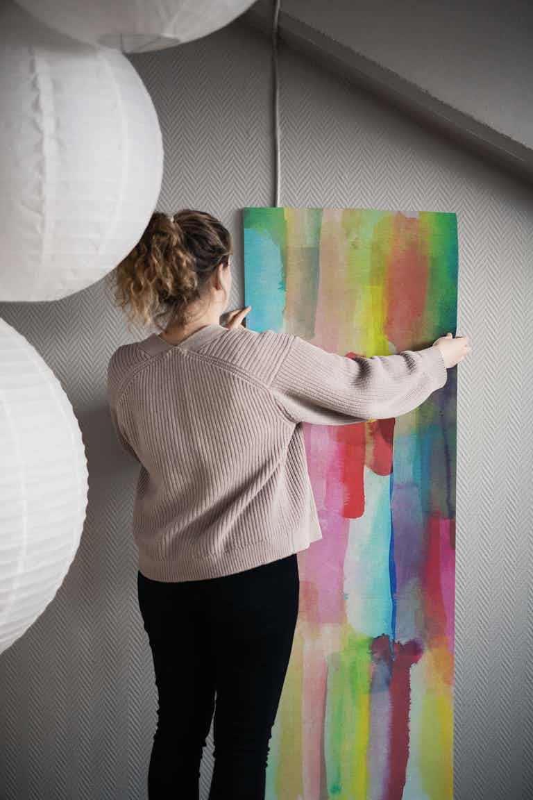 Colored Brush Strokes wallpaper roll