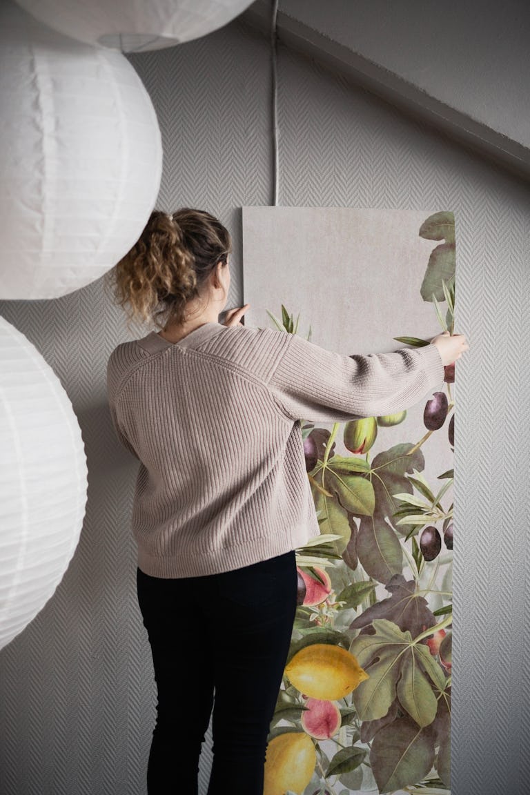 Botanical citrus garden wallpaper roll