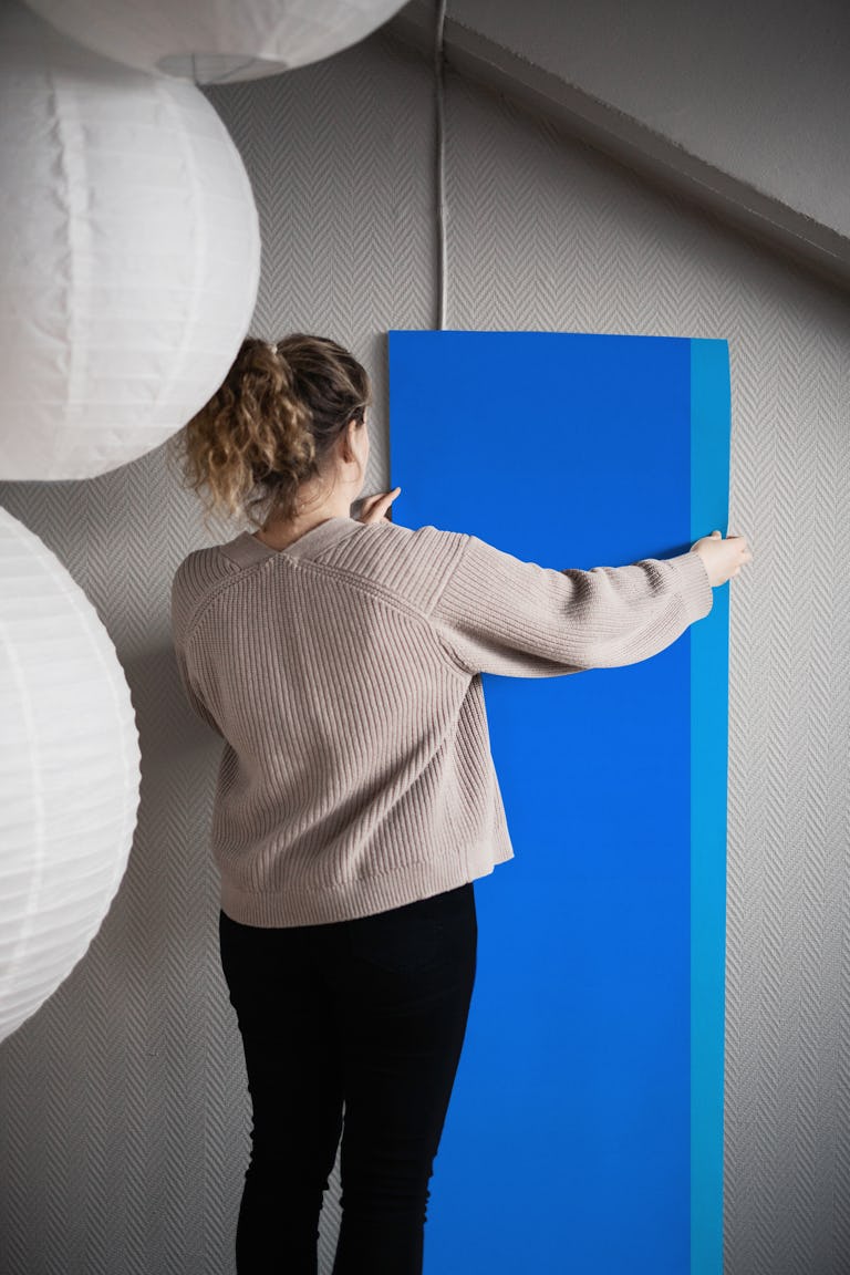 Geometric Retro Modernist Blue wallpaper roll