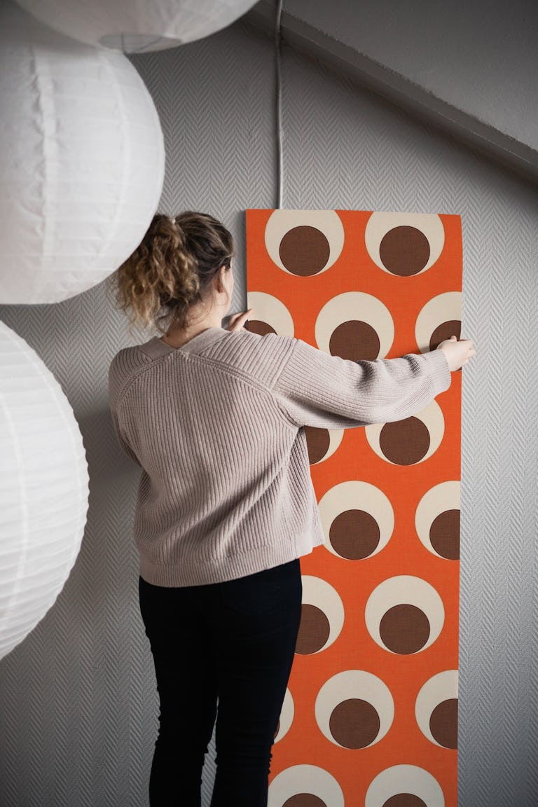 Dot eye Orange wallpaper roll