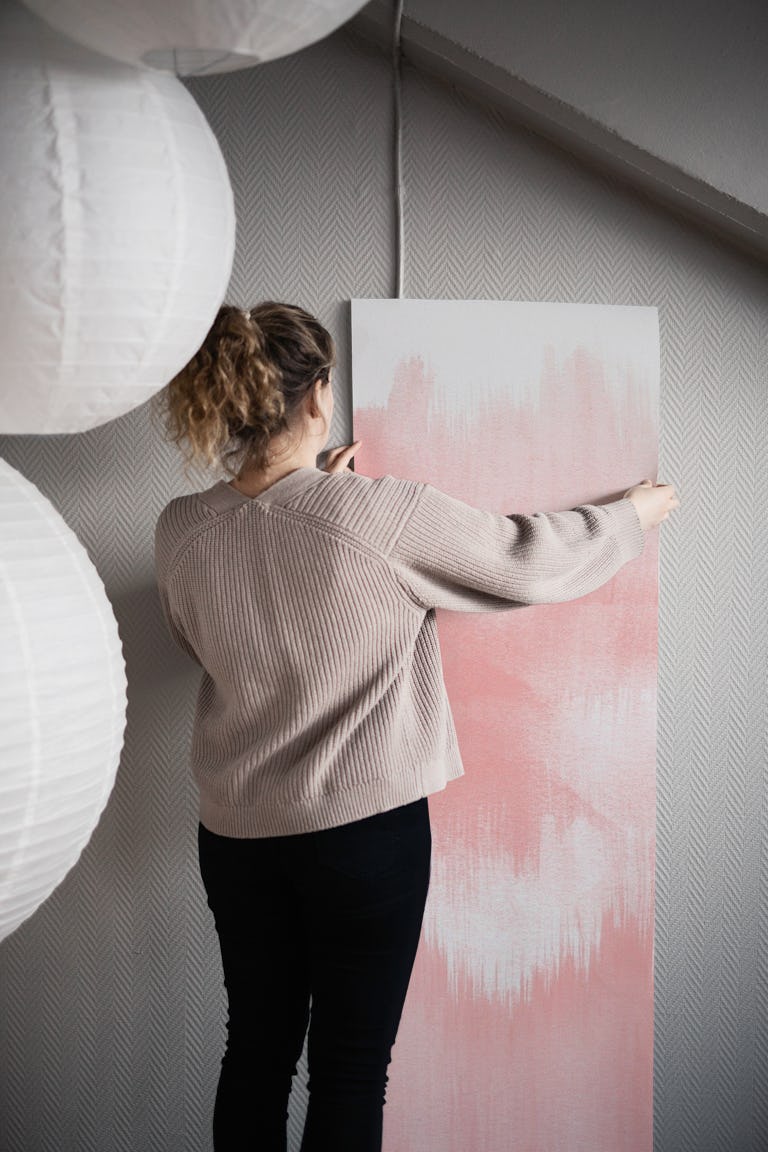 Watercolor Strokes Pink wallpaper roll