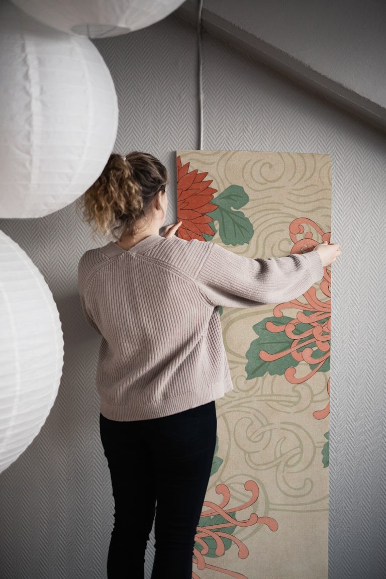 Japanese Chrysanthemum wallpaper roll