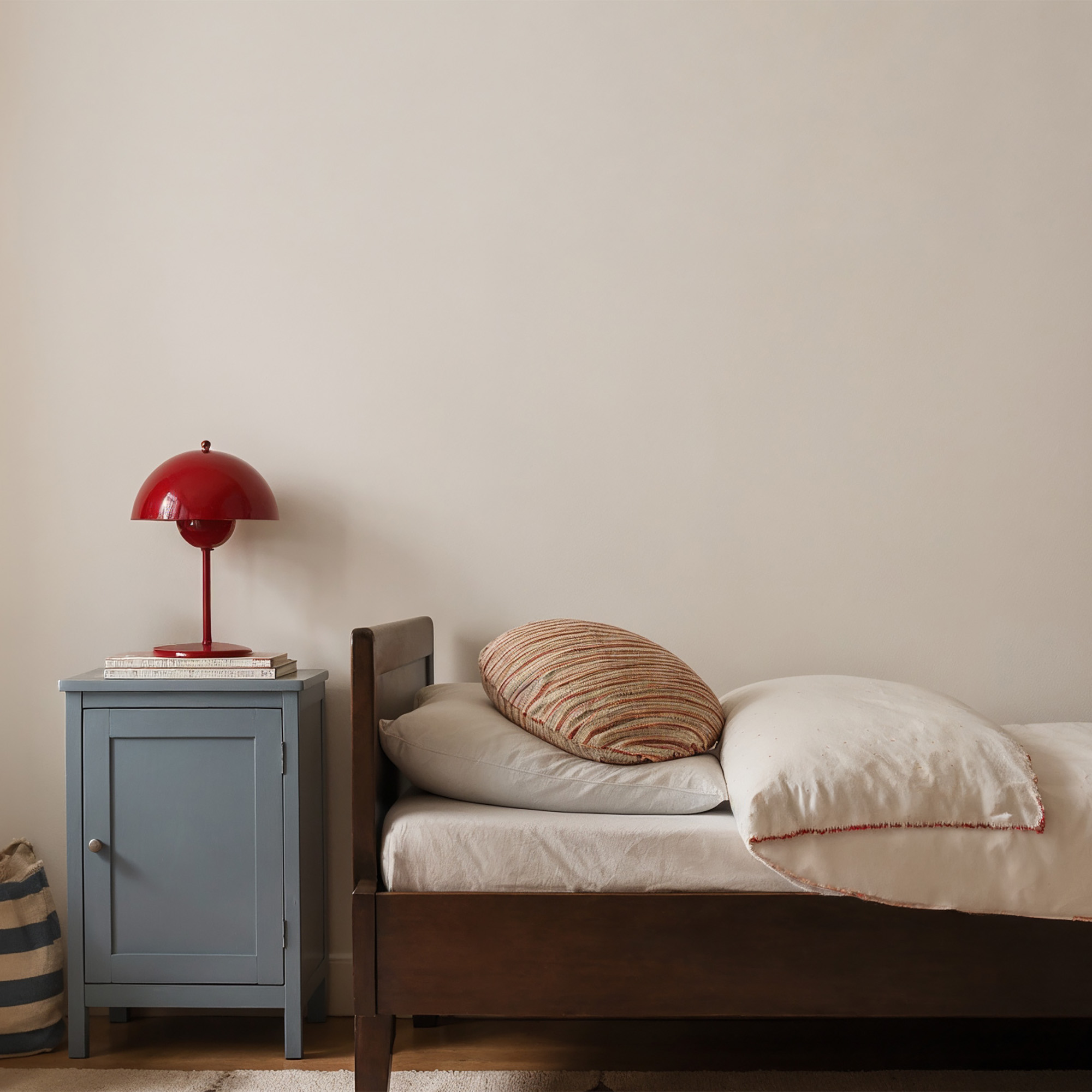 Modern Ticking - Soft Blue on Cream - medium