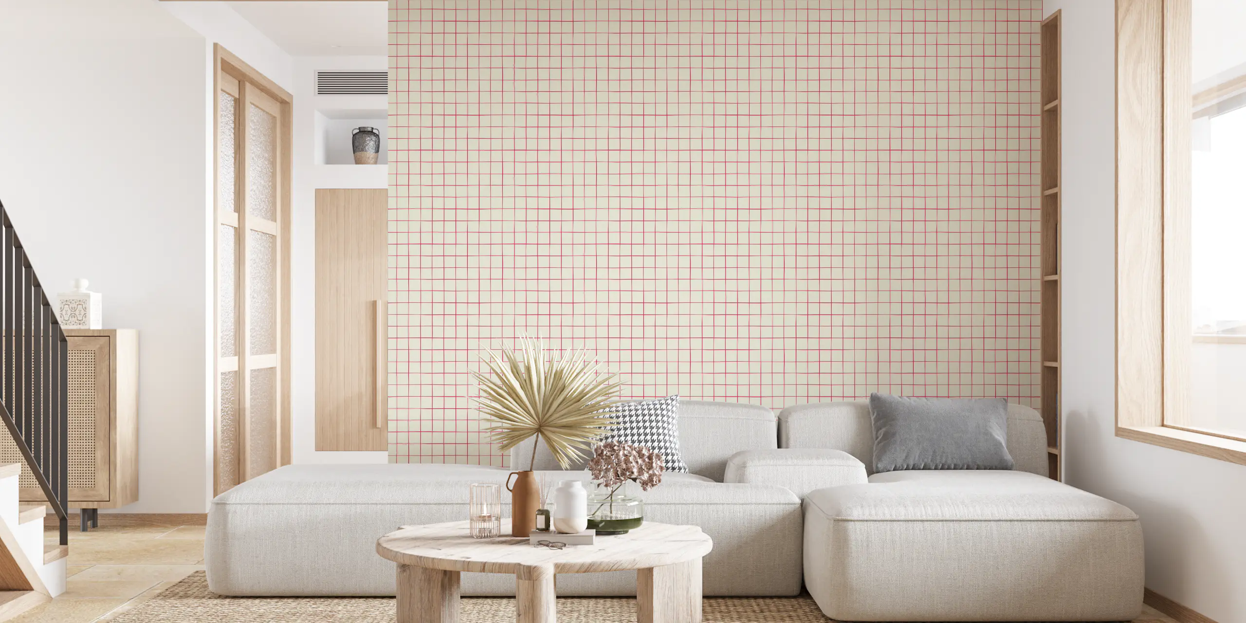Large Square Check Pattern Large Modern Square Check Wallpaper | happywall.com