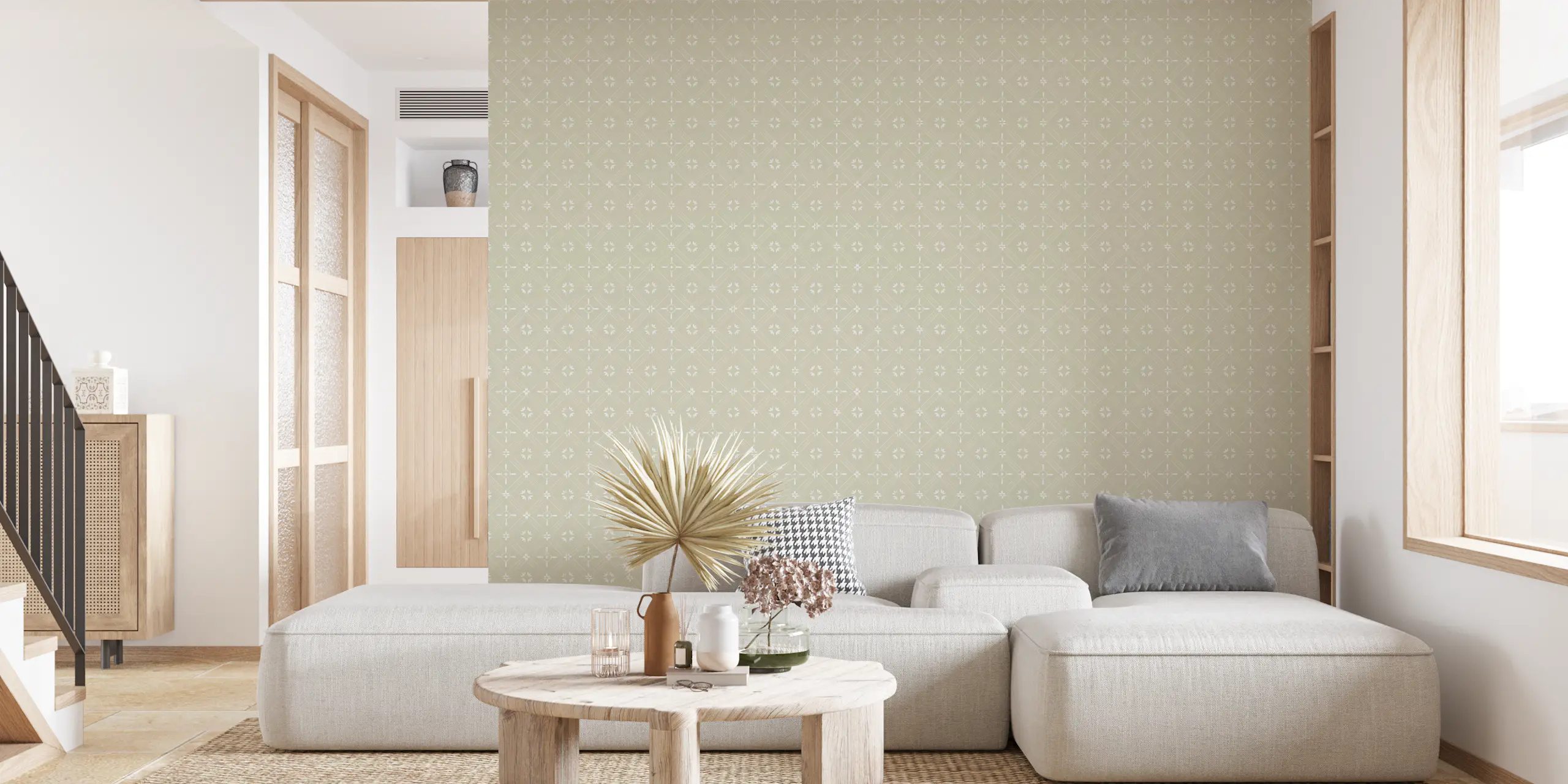 Vintage Floral Green Wallpaper