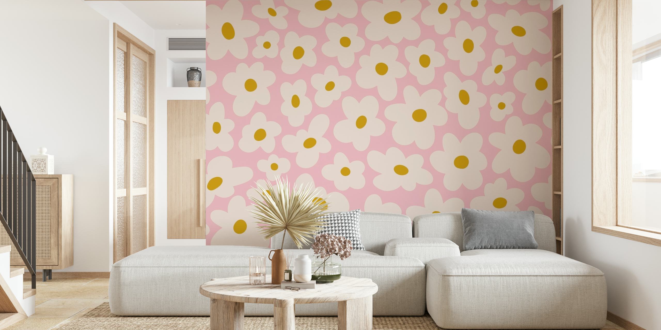 Hippie Flowers Pink wallpaper