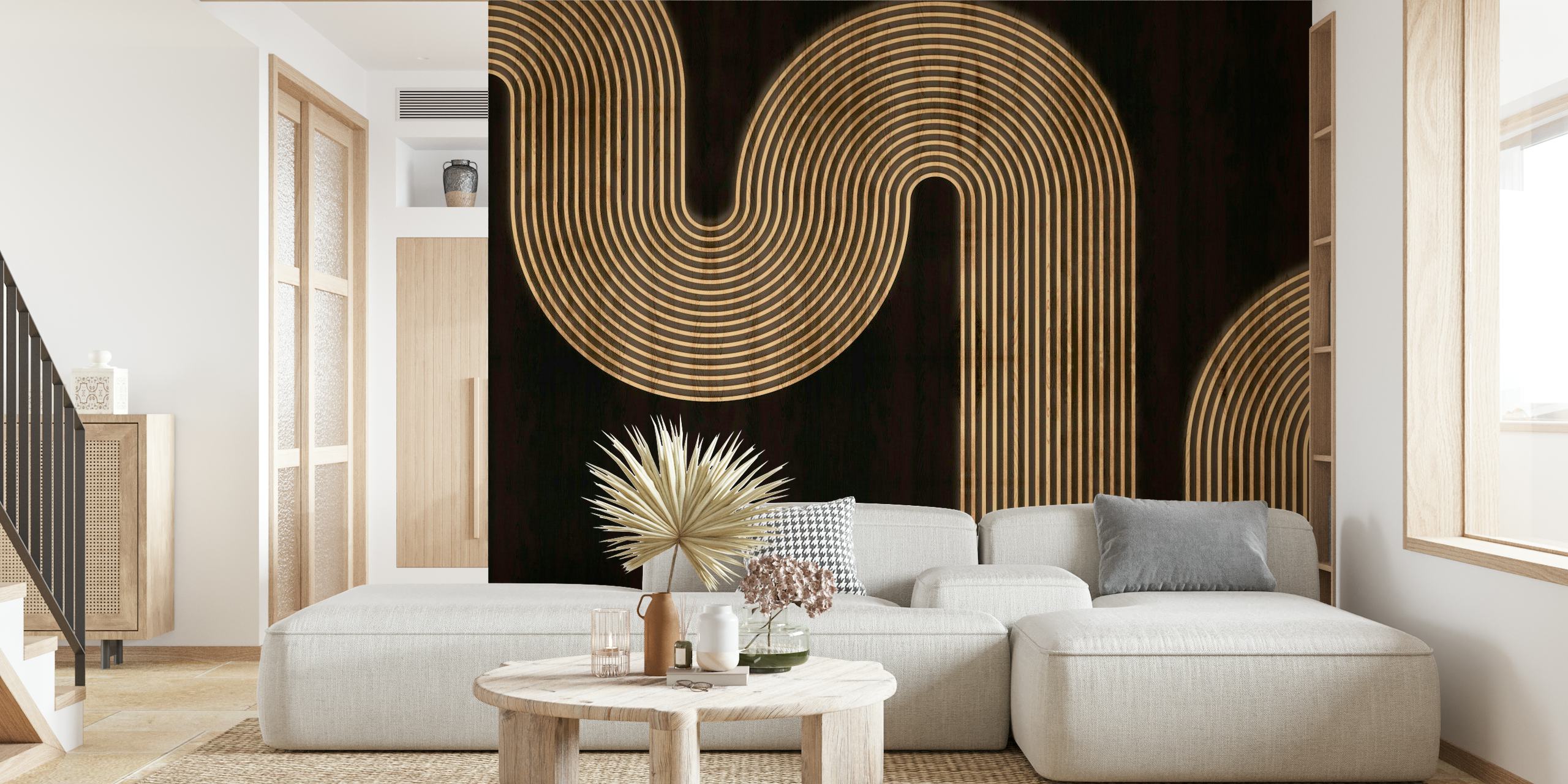 Mid Century Modern Bauhaus Wood behang
