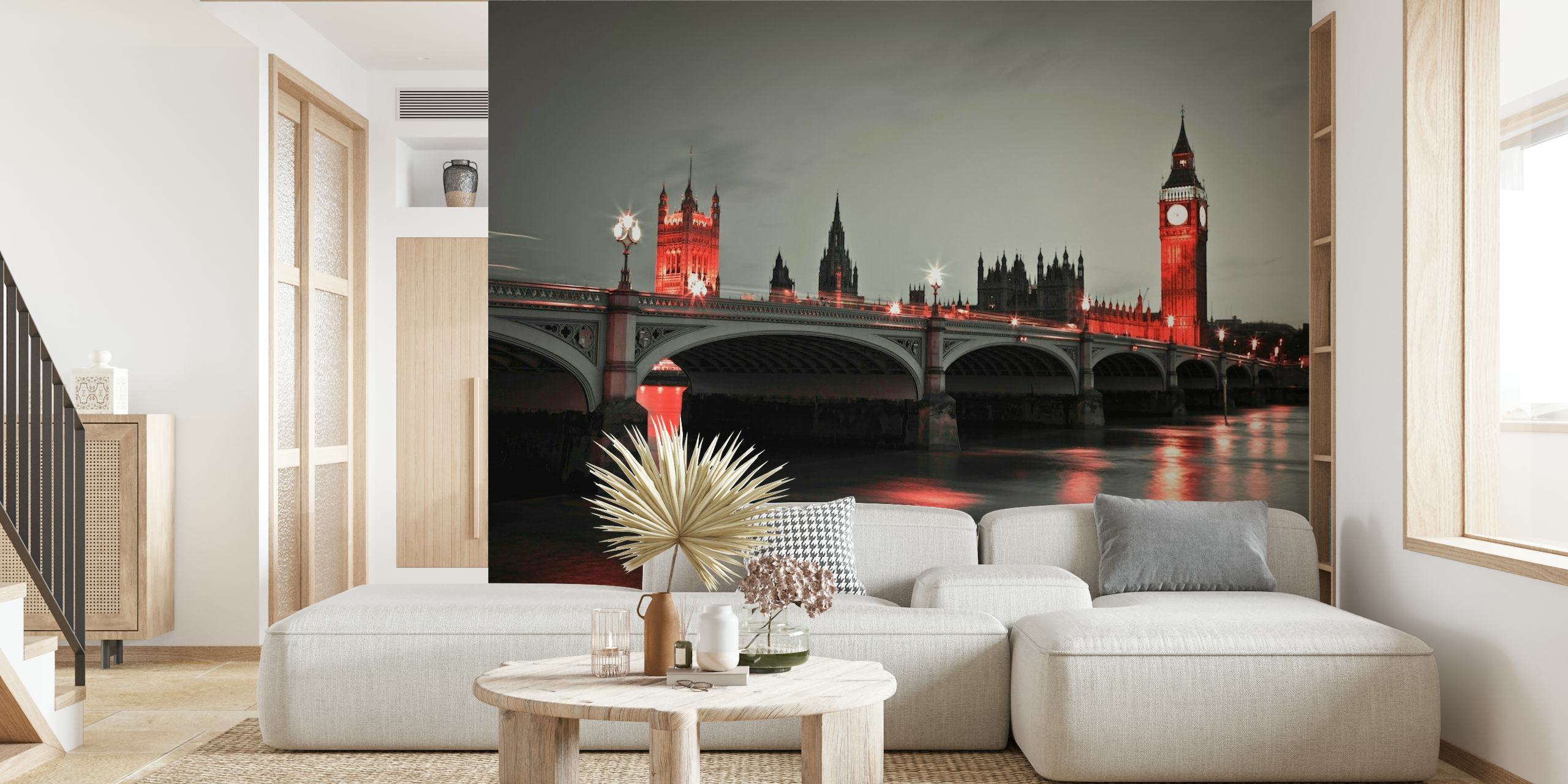 Night Magic cityscape wall mural with a highlighted iconic clock tower