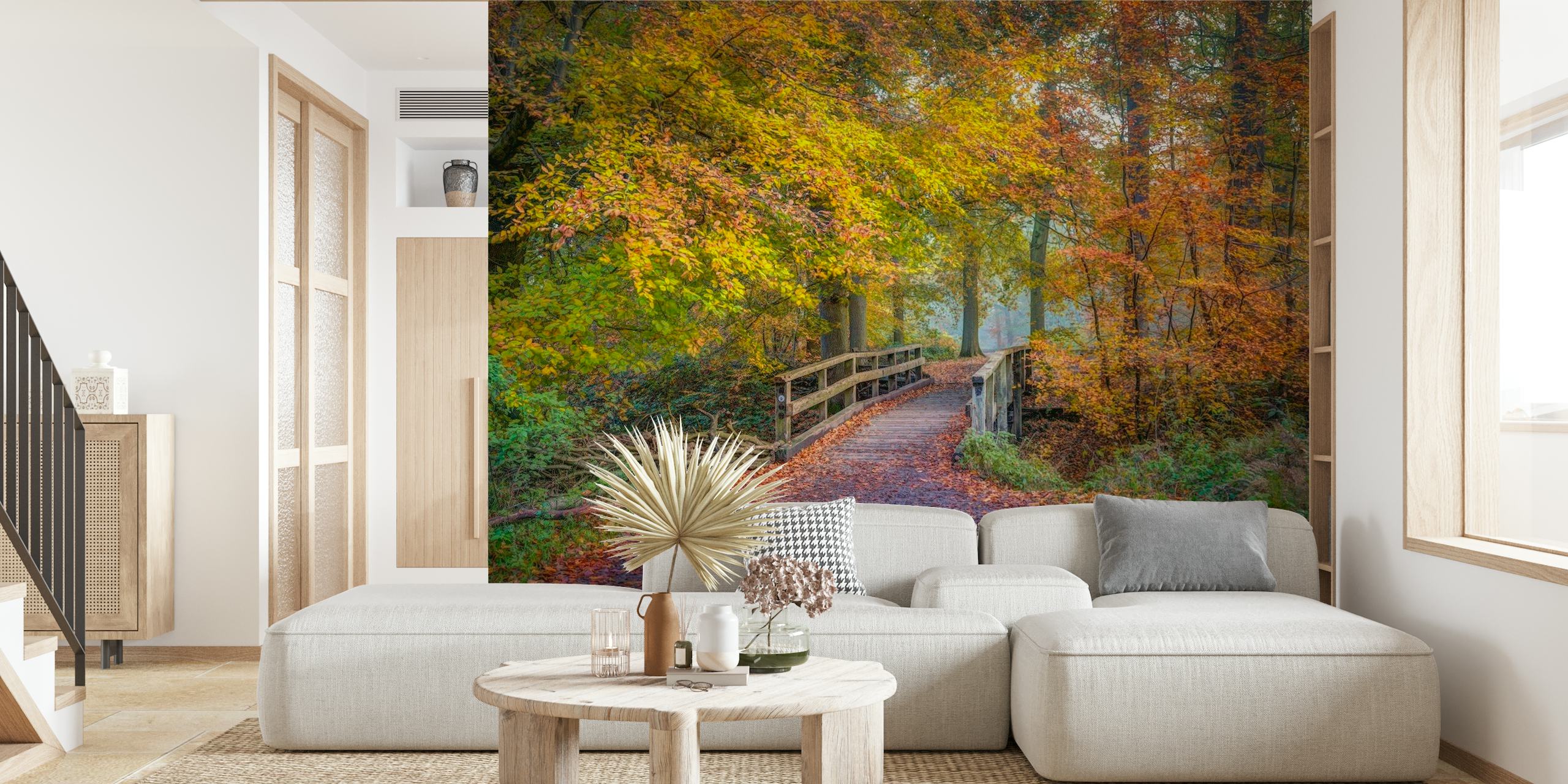Bridge to Autumn wallpaper