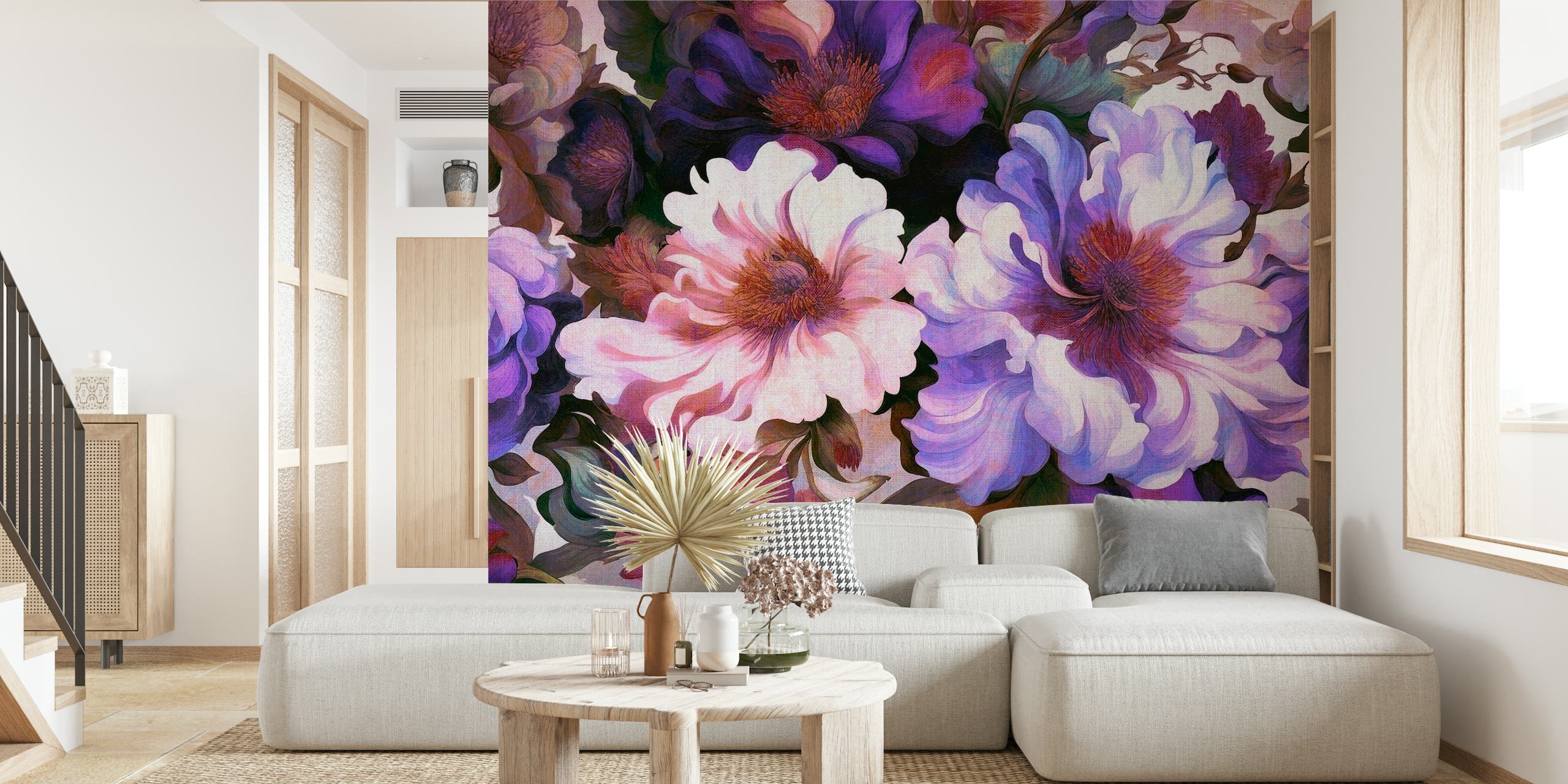 Vivid Baroque Flowers papel de parede