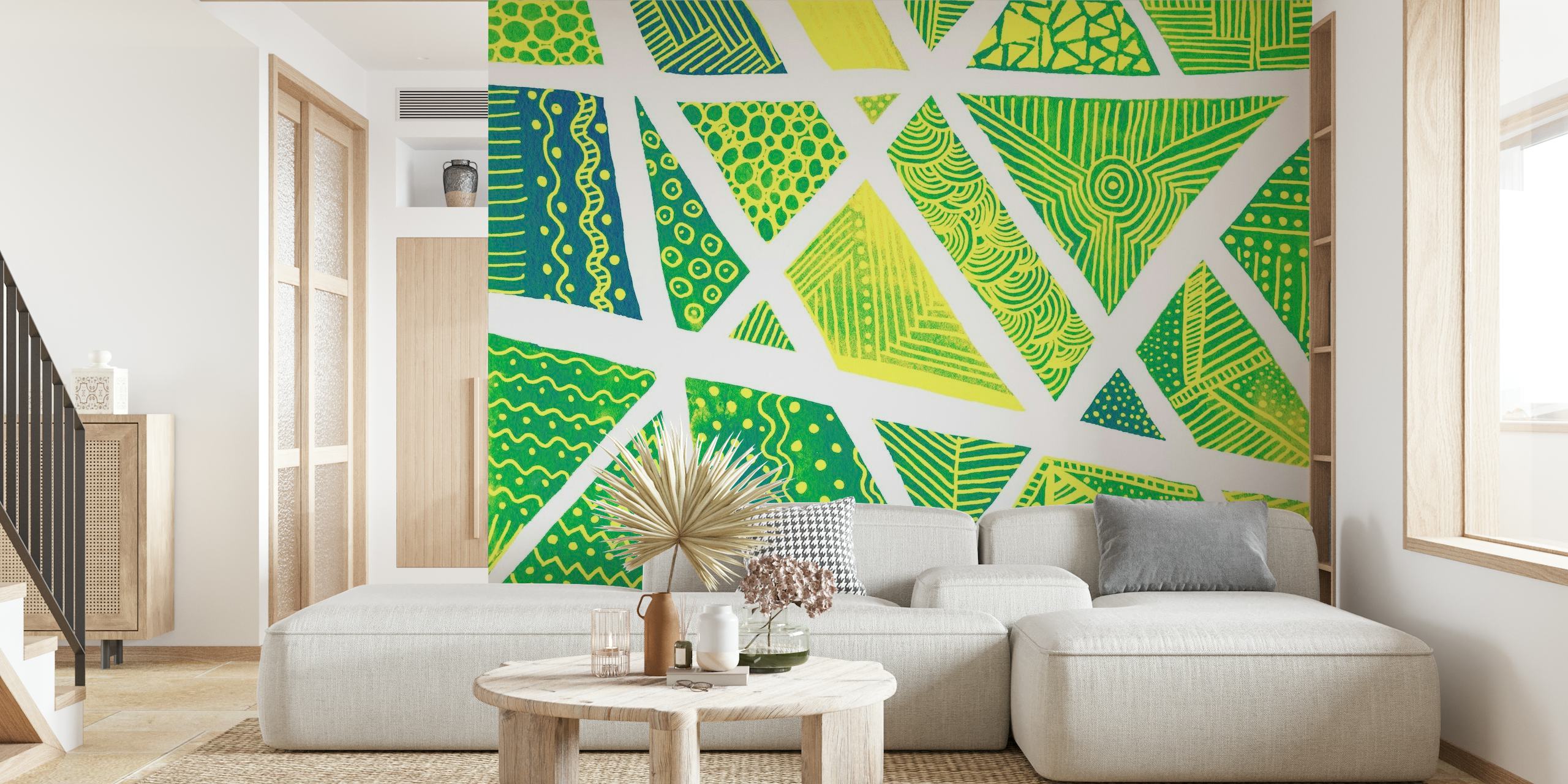 Green zentangle wallpaper