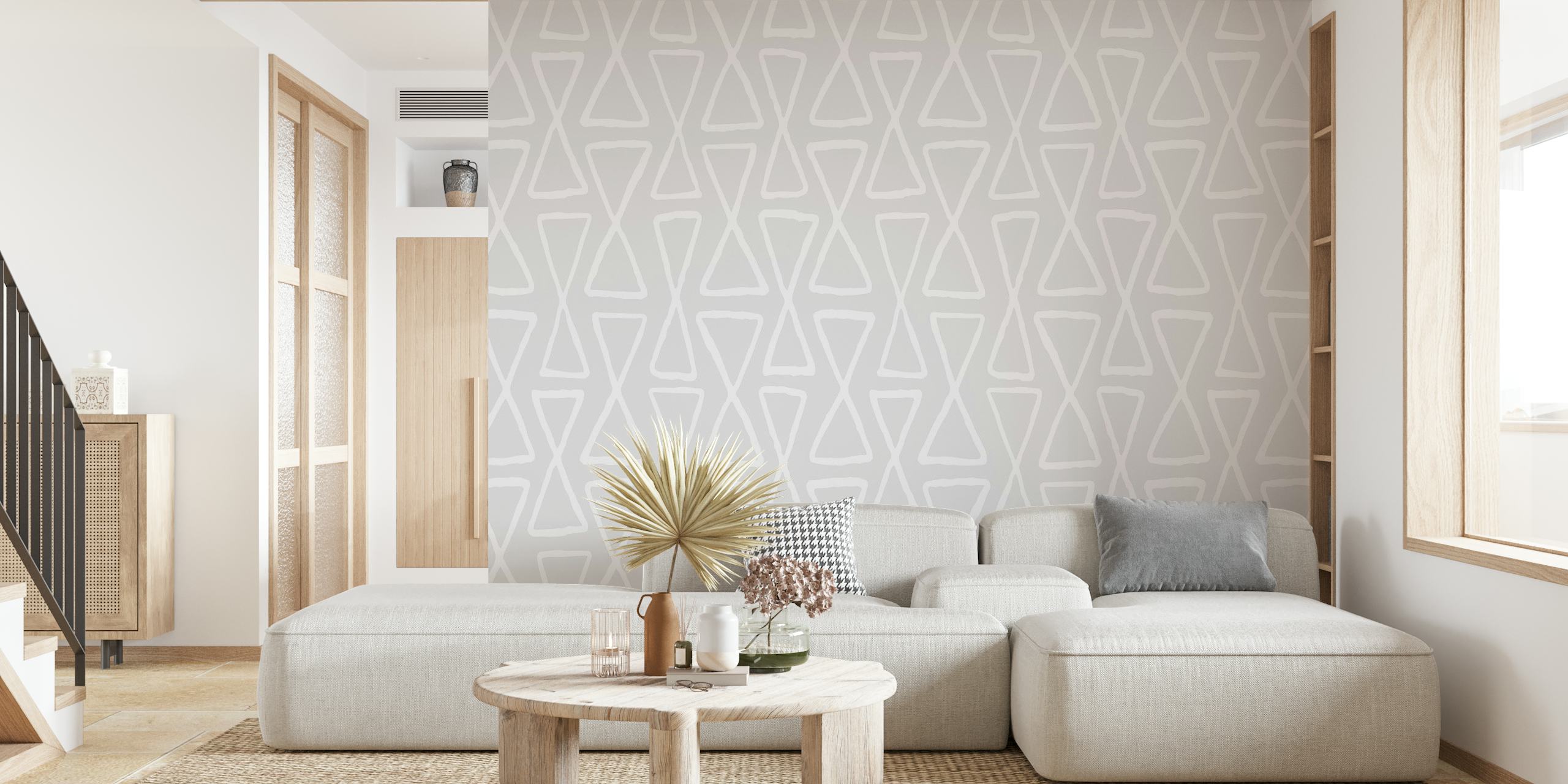 Hourglass white grey wallpaper