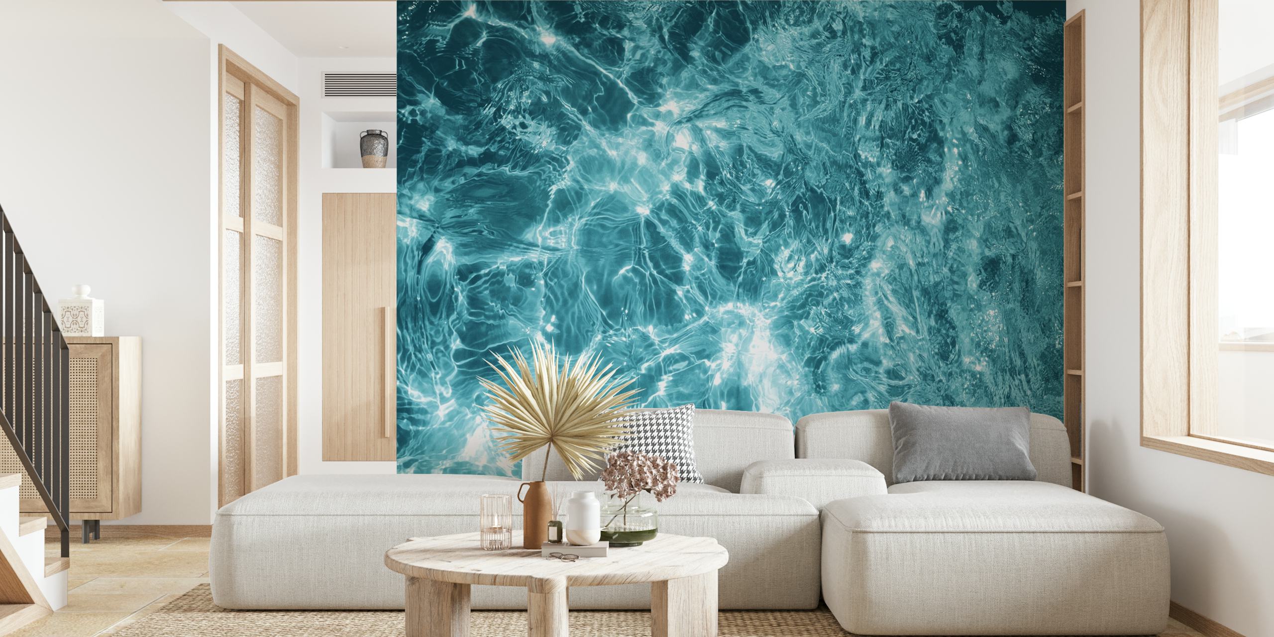 Design de papel de parede Sea Dream 1 em um quarto
