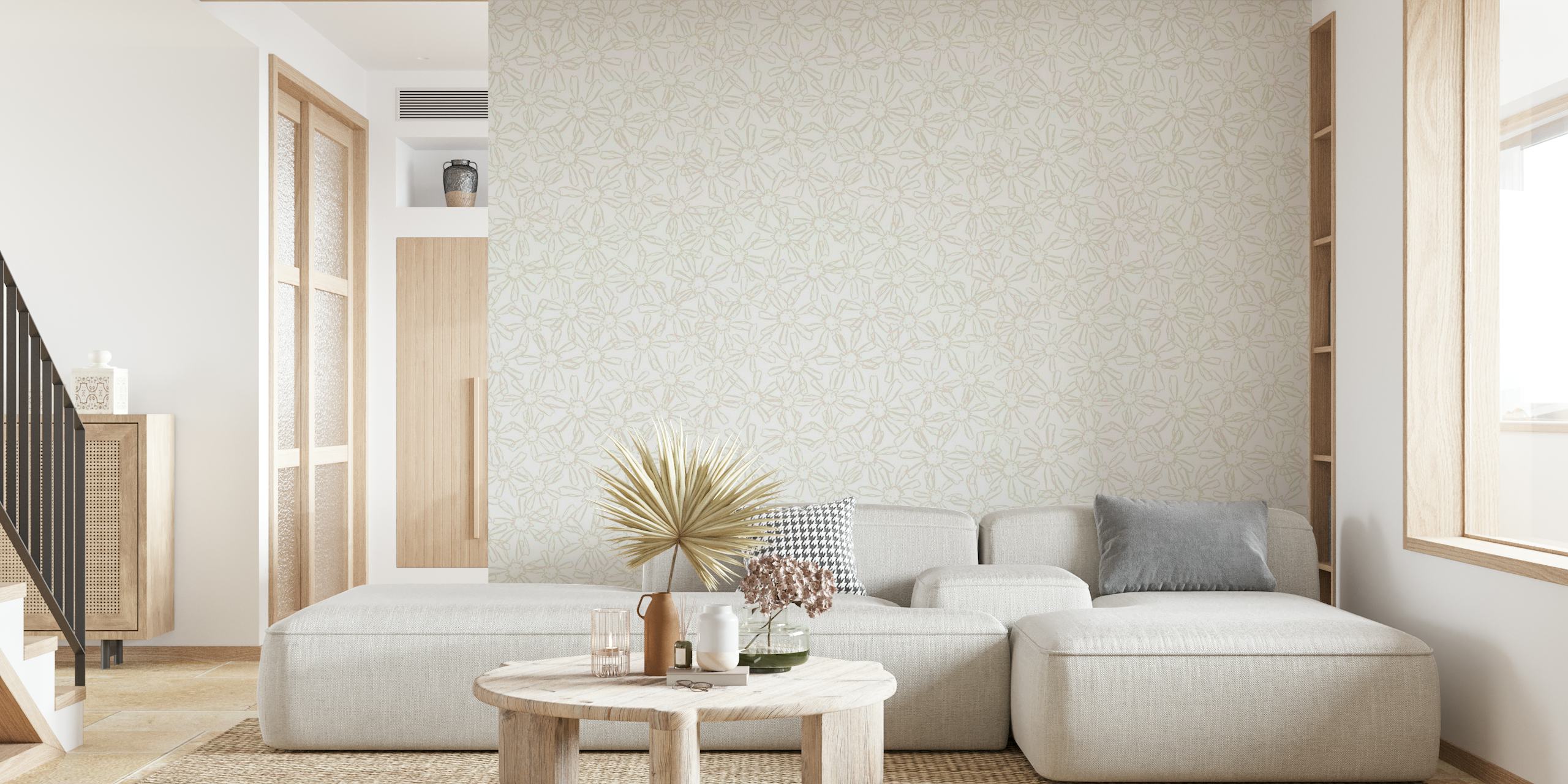 Floral Lace_beige wallpaper