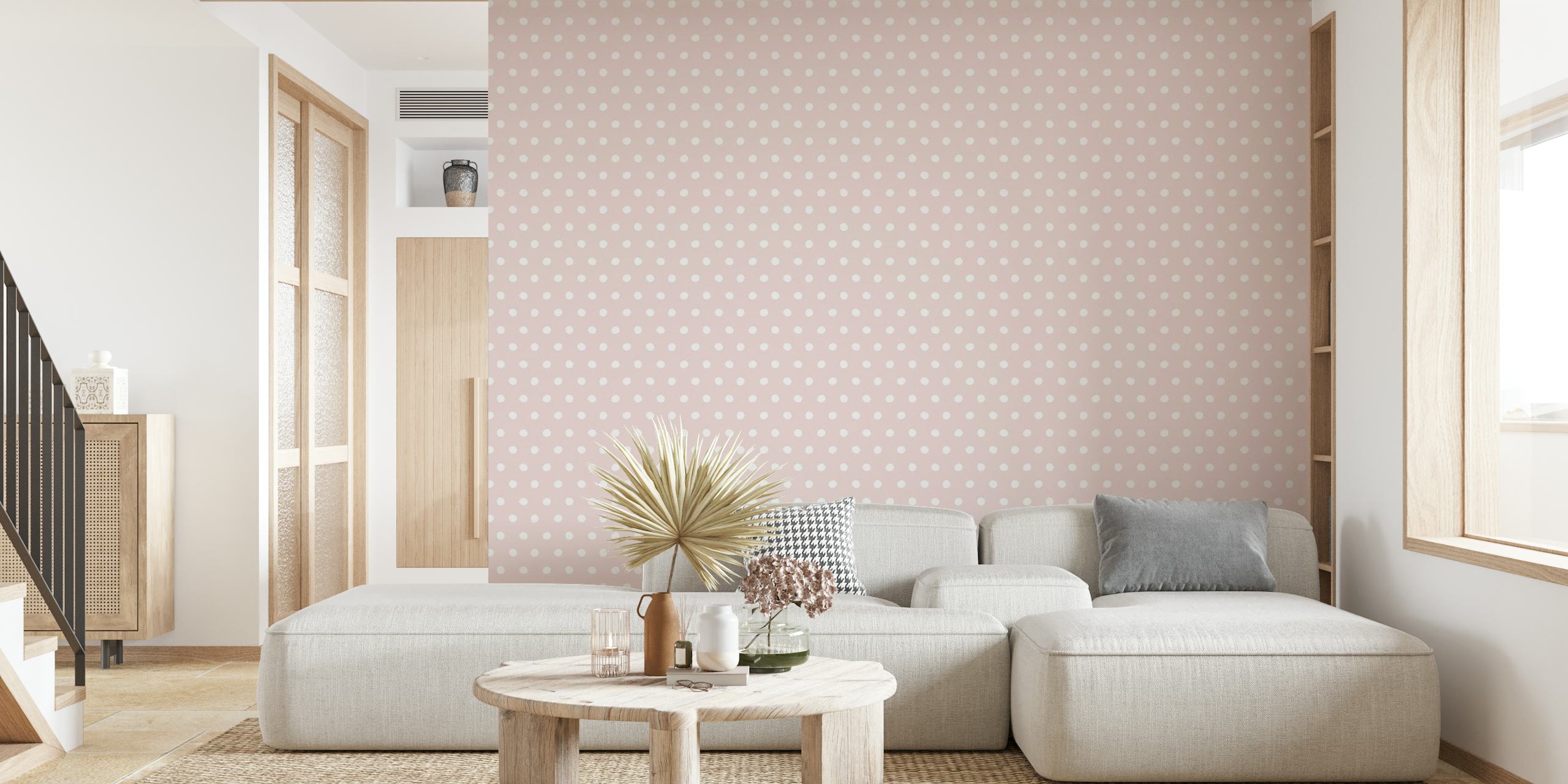 Wonky Dots_pastel pink wallpaper