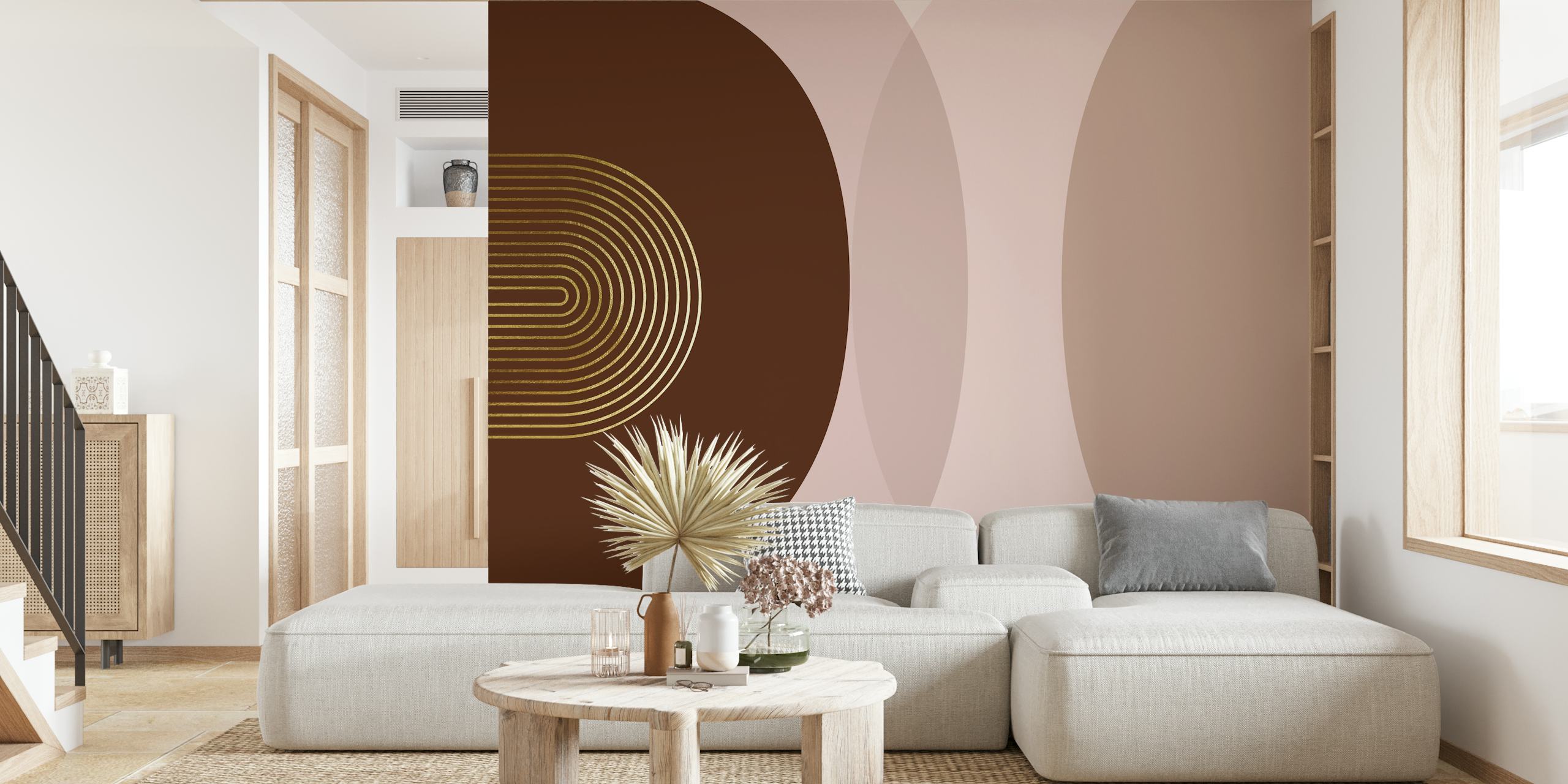 Modern Mid Century 1 tapet i ett rum