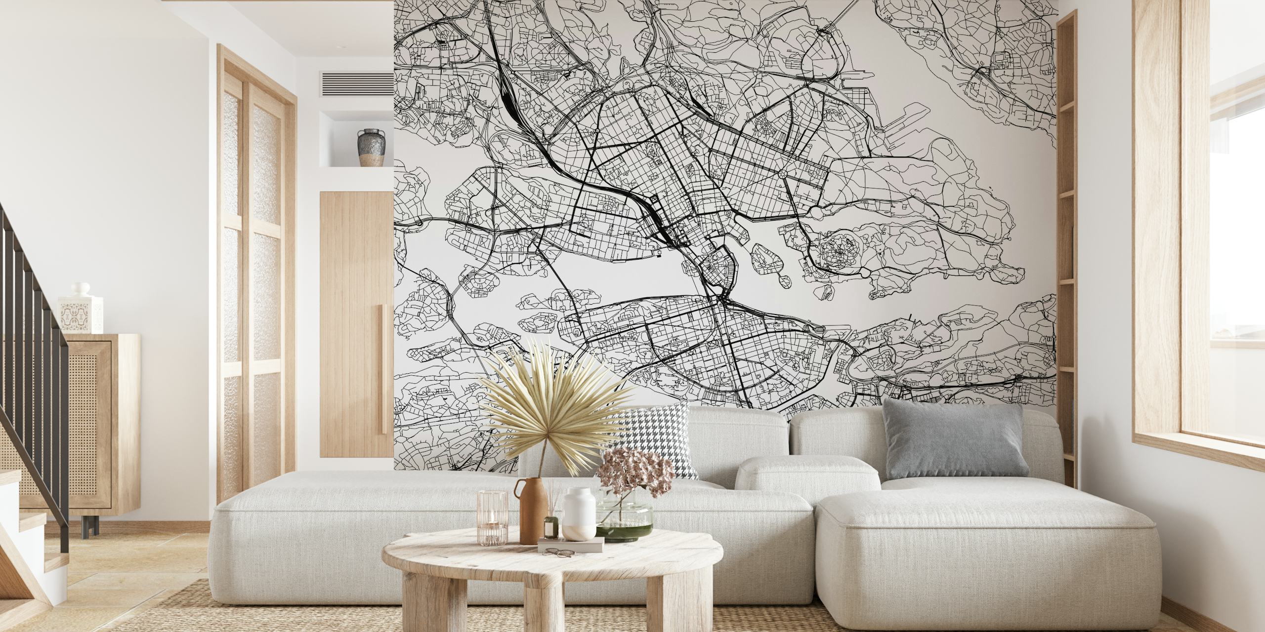 Hoogwaardige wallpaper van gedetailleerde Stockholm Map