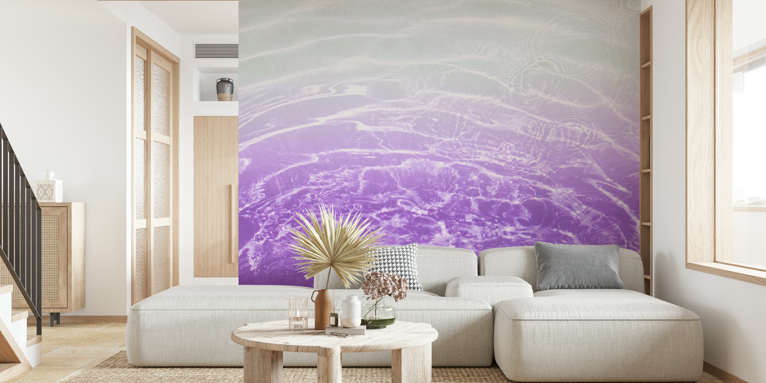 Soft Purple Gray Ocean Dream wallpaper in a room