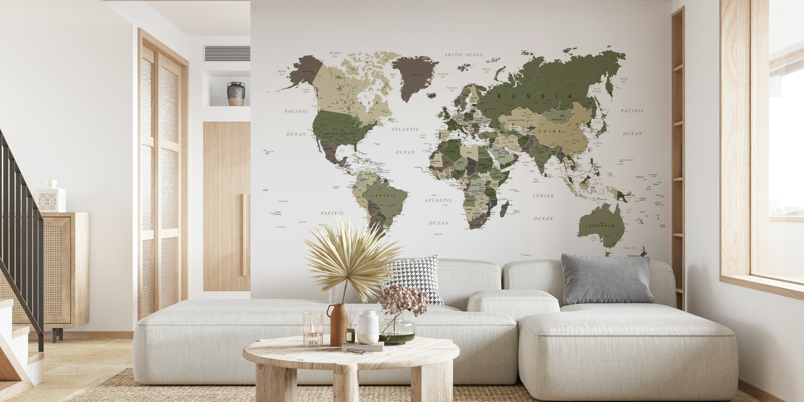 World Map Camouflage papel pintado