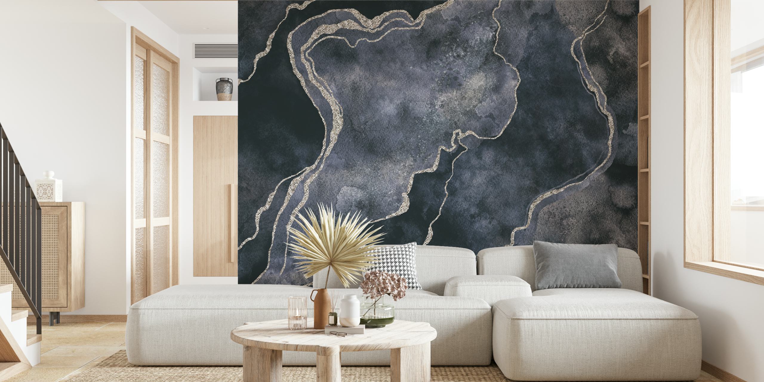 Elegant Grey Marble wallpaper in a room