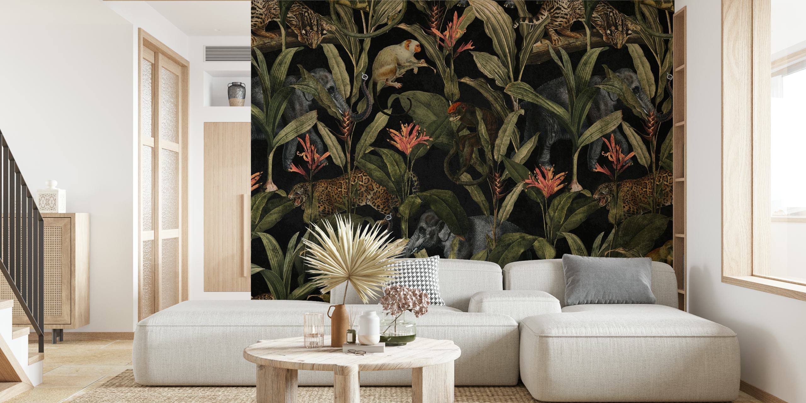 African Night Animals Jungle wallpaper design