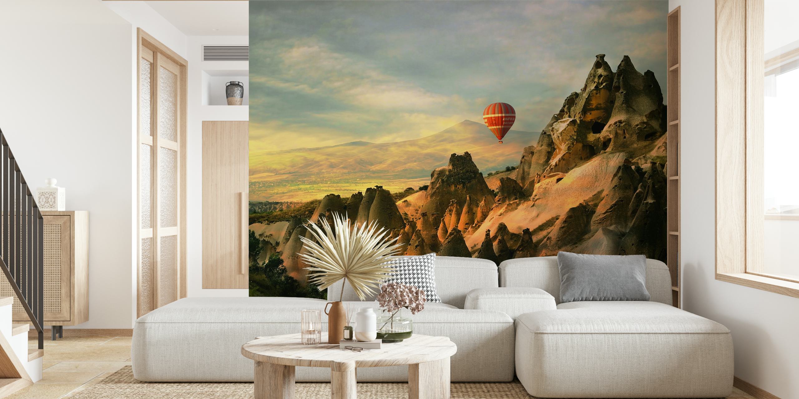 tapeta krajina Cappadocia s horkovzdušným balónem