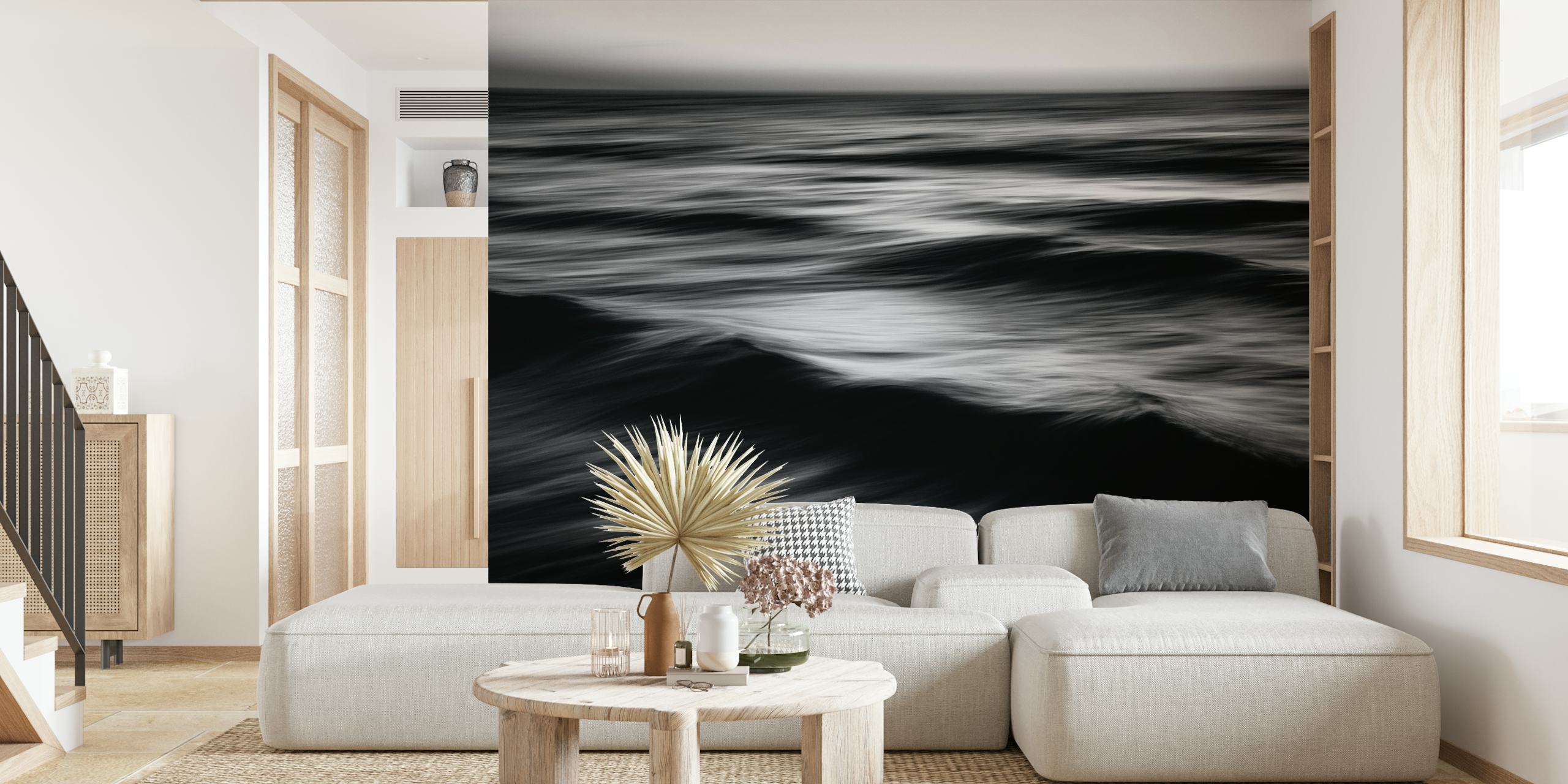 Waves papel pintado en un entorno de habitación