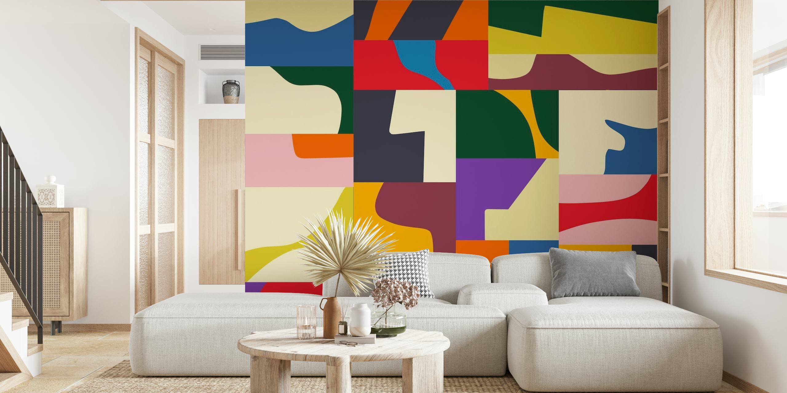 Geometric colors mosaic wallpaper