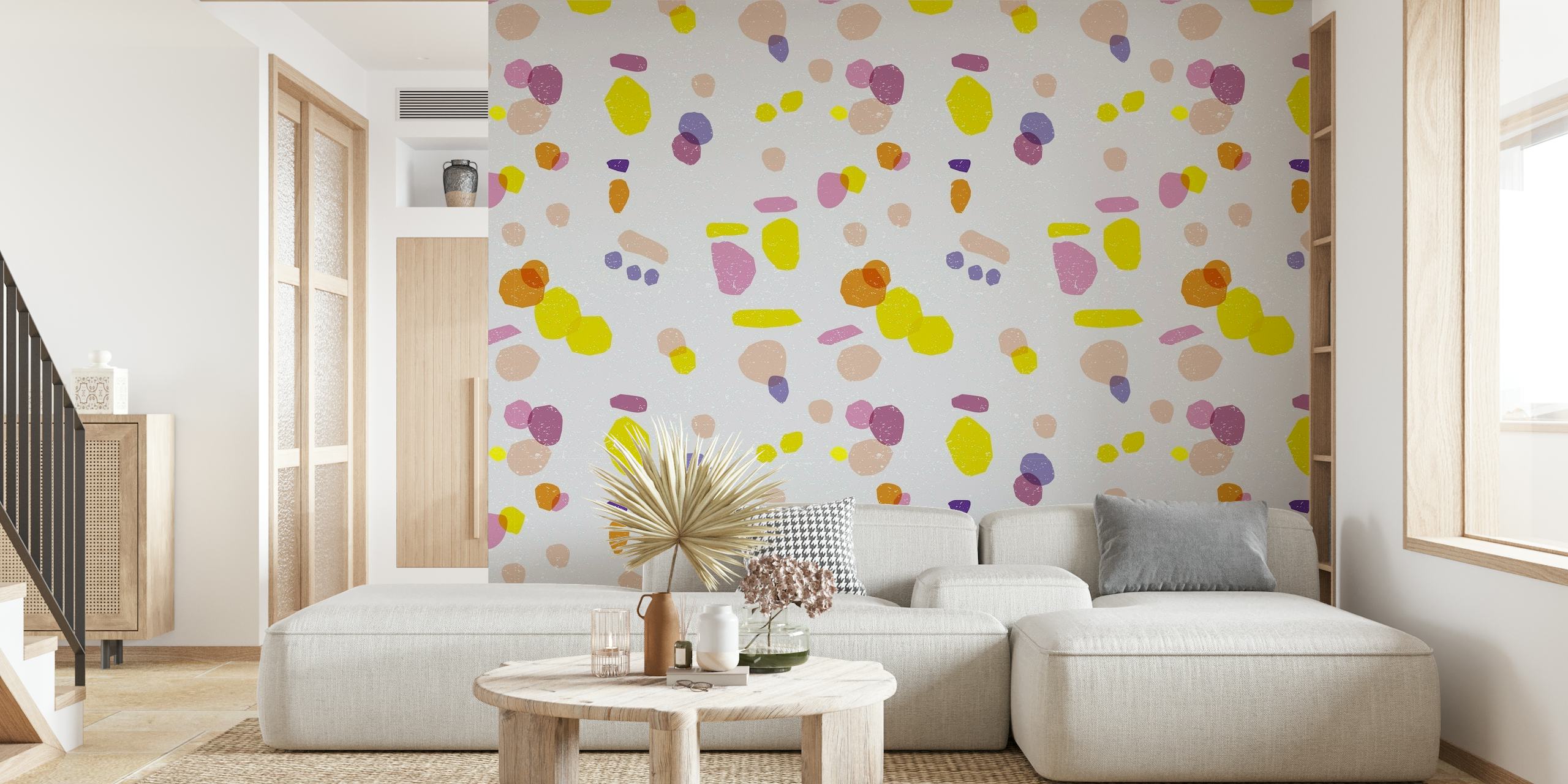 Kleurrijke abstracte stenen patroon muurschildering