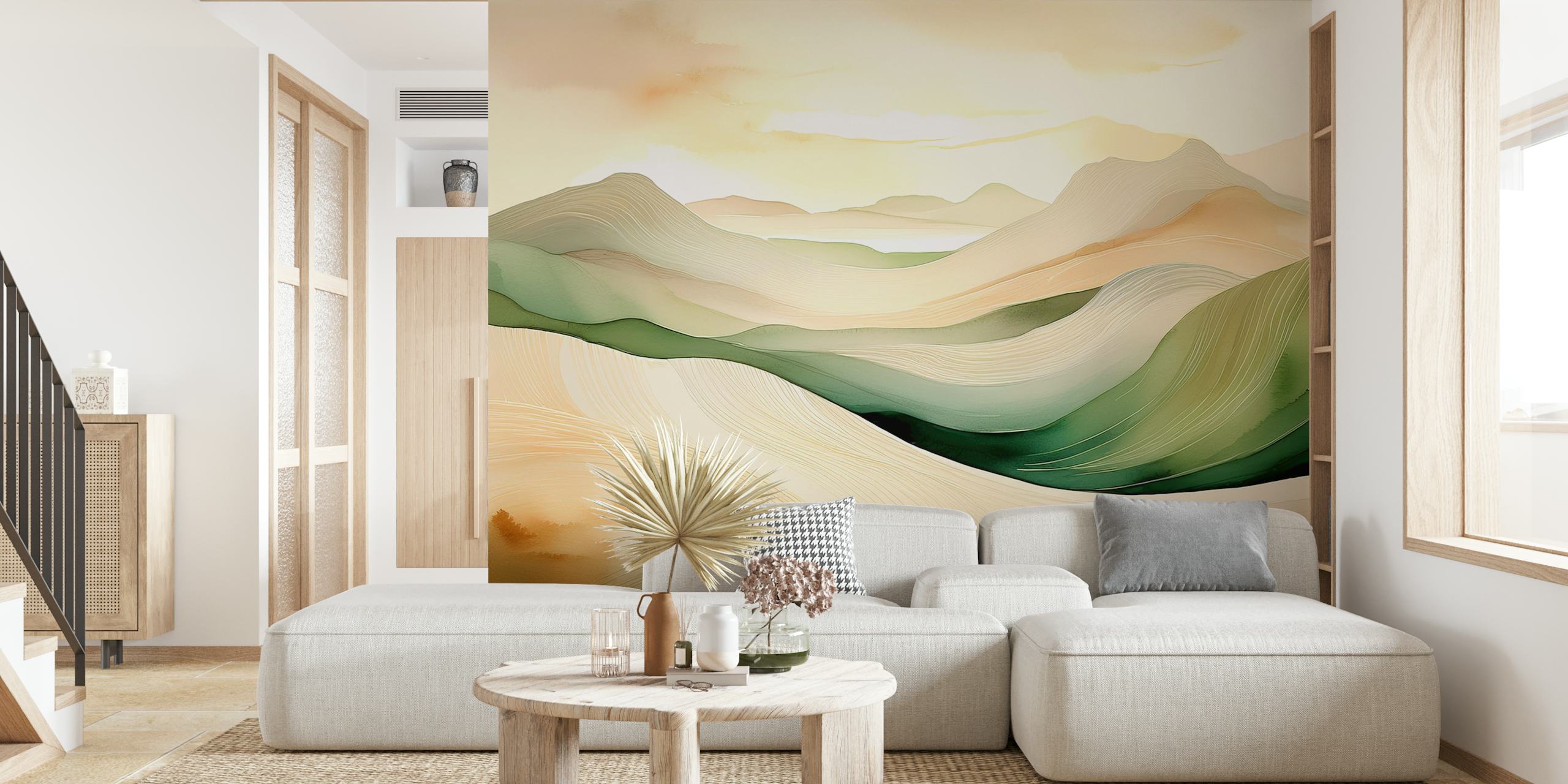Gentle Earthy Waves ταπετσαρία σε ένα δωμάτιο