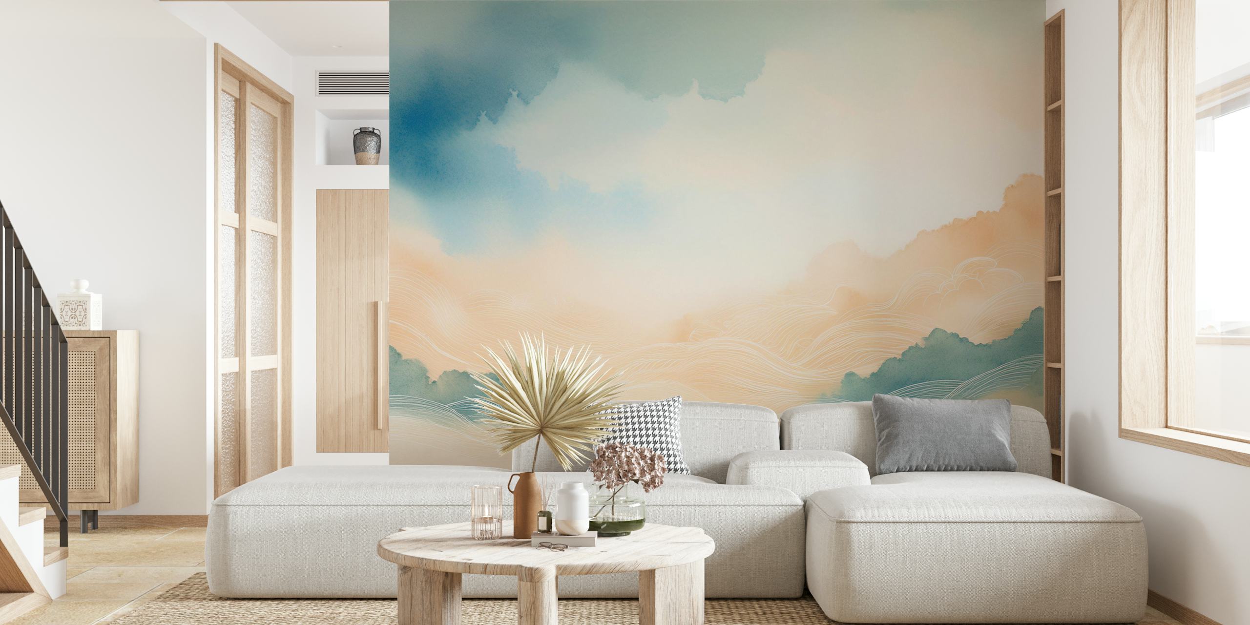 Ethereal Cloud Horizons wallpaper in a room