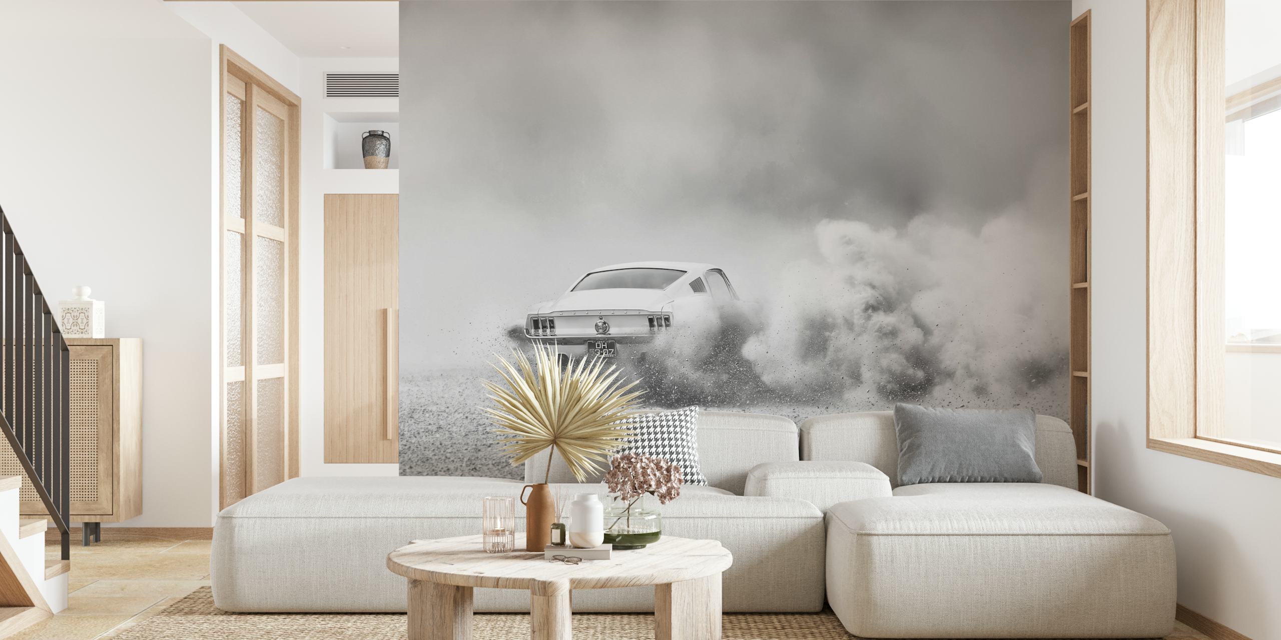 Drifting wallpaper in a modern room