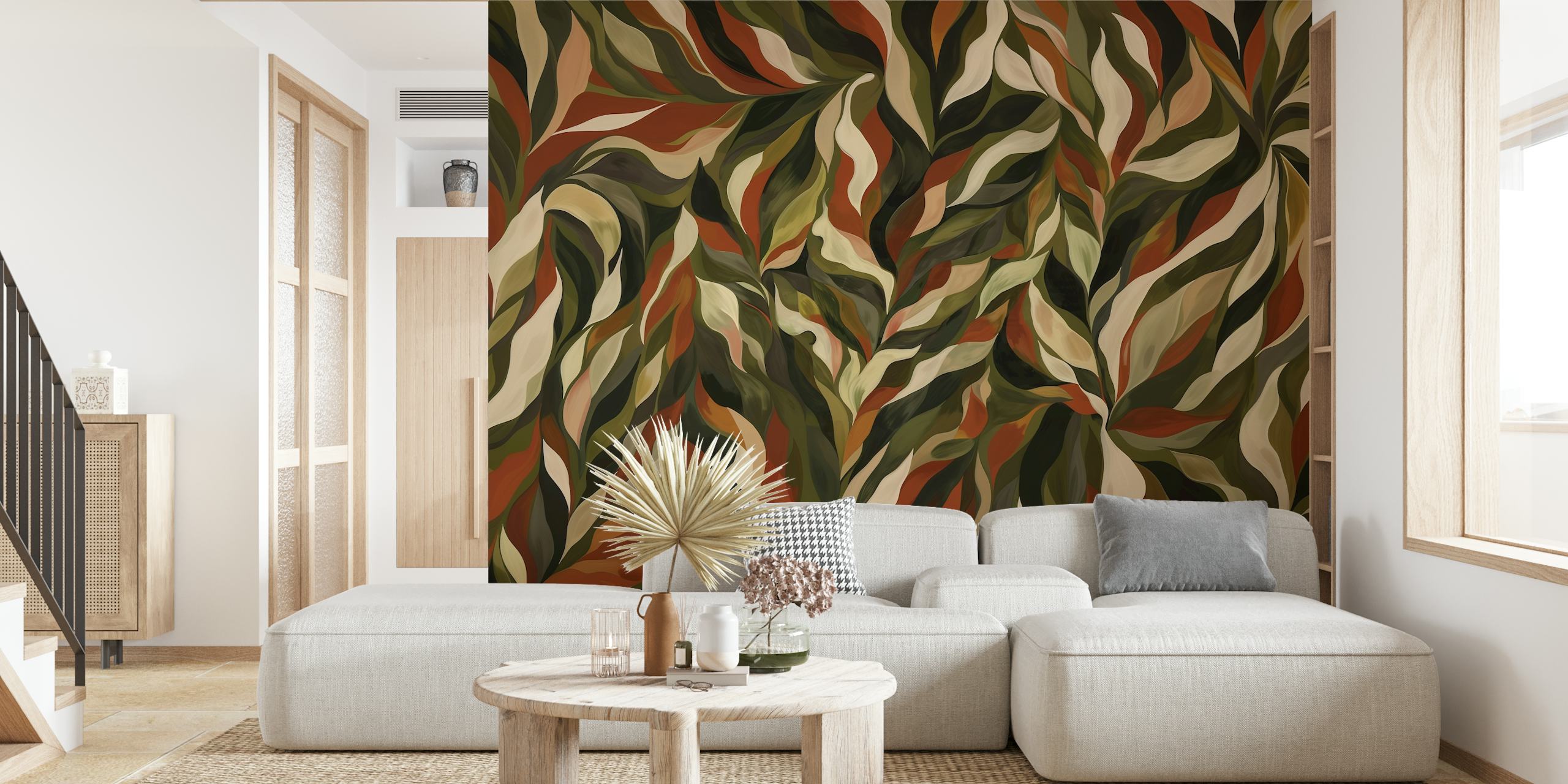 Papel de parede Autumn Leaf Symphony em um quarto