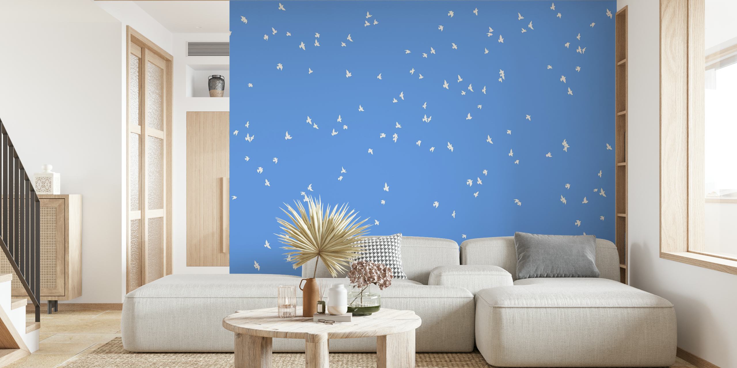 Free as Birds behang in een kamer