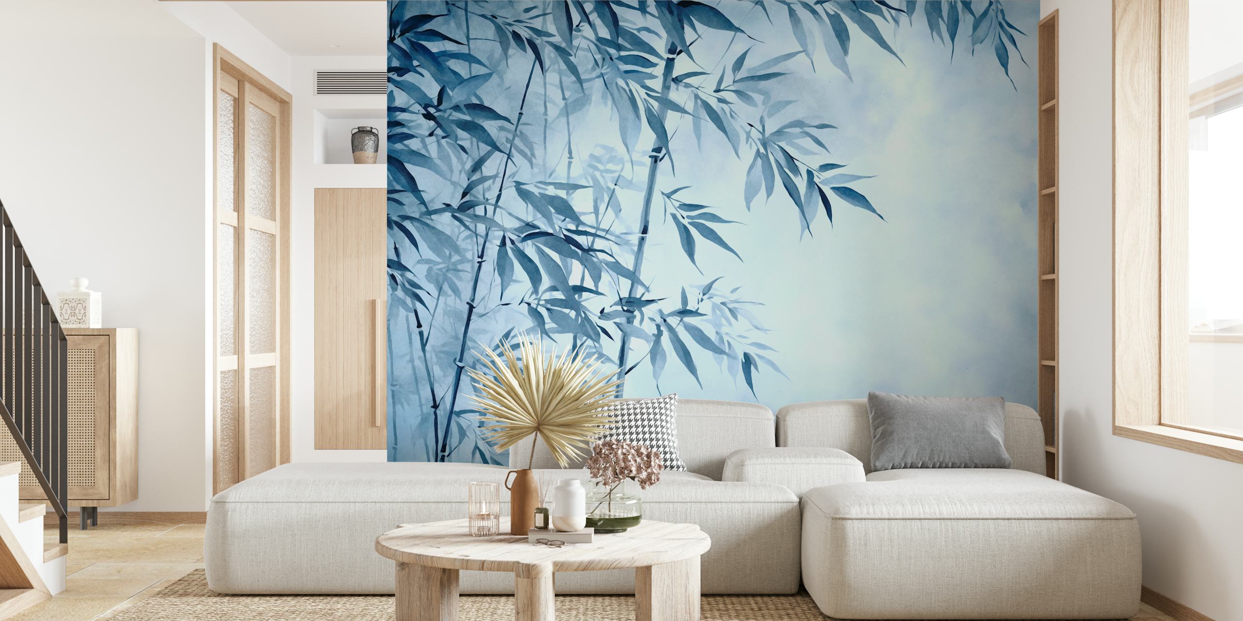 Blue Hour Calm Bamboo Garden tapet i et rum