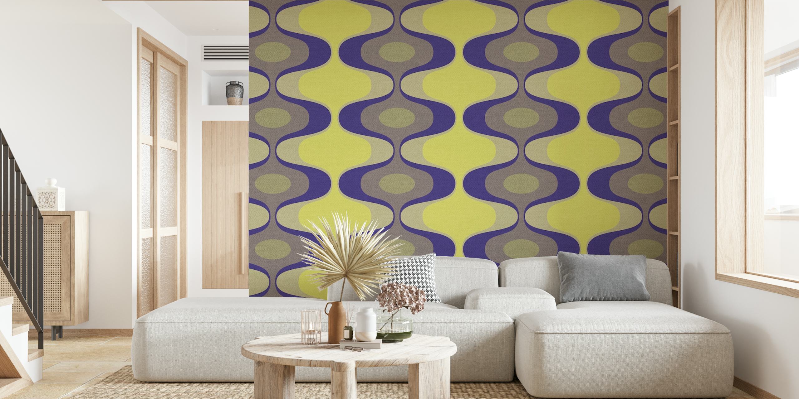 Retro Mod Chic tapetdesign i ett rum