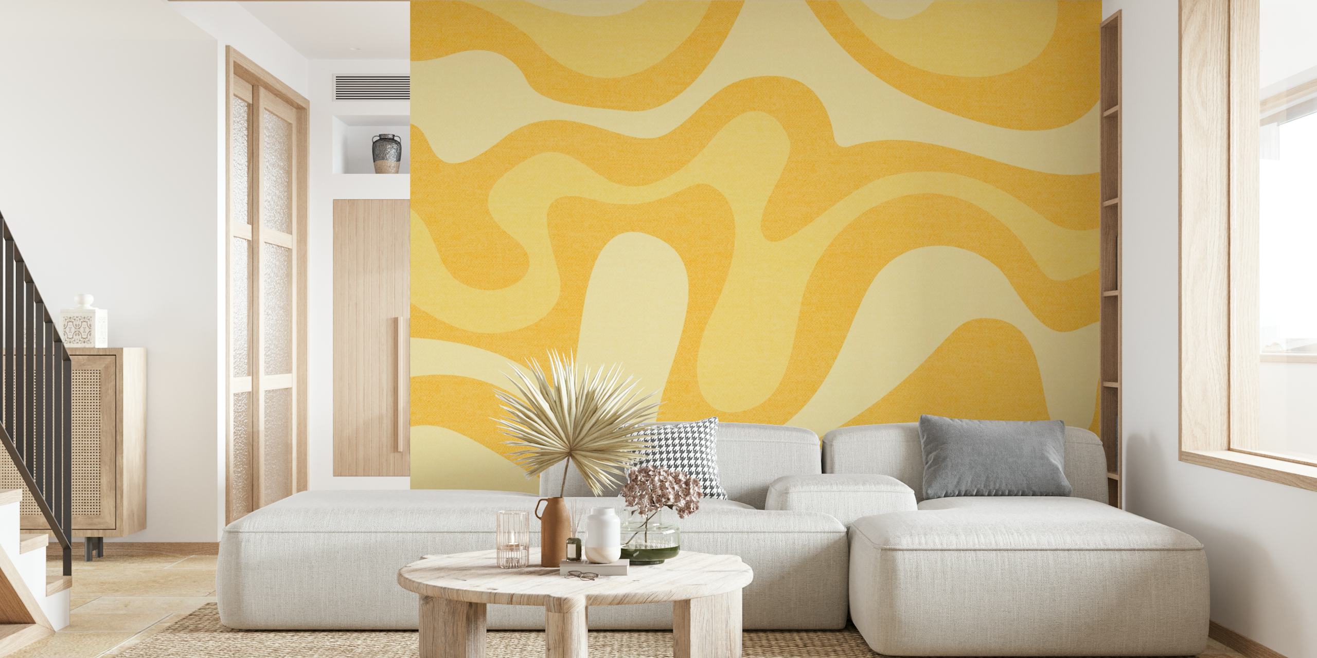 Sandy Serenity Art Tapete in einem Zimmer