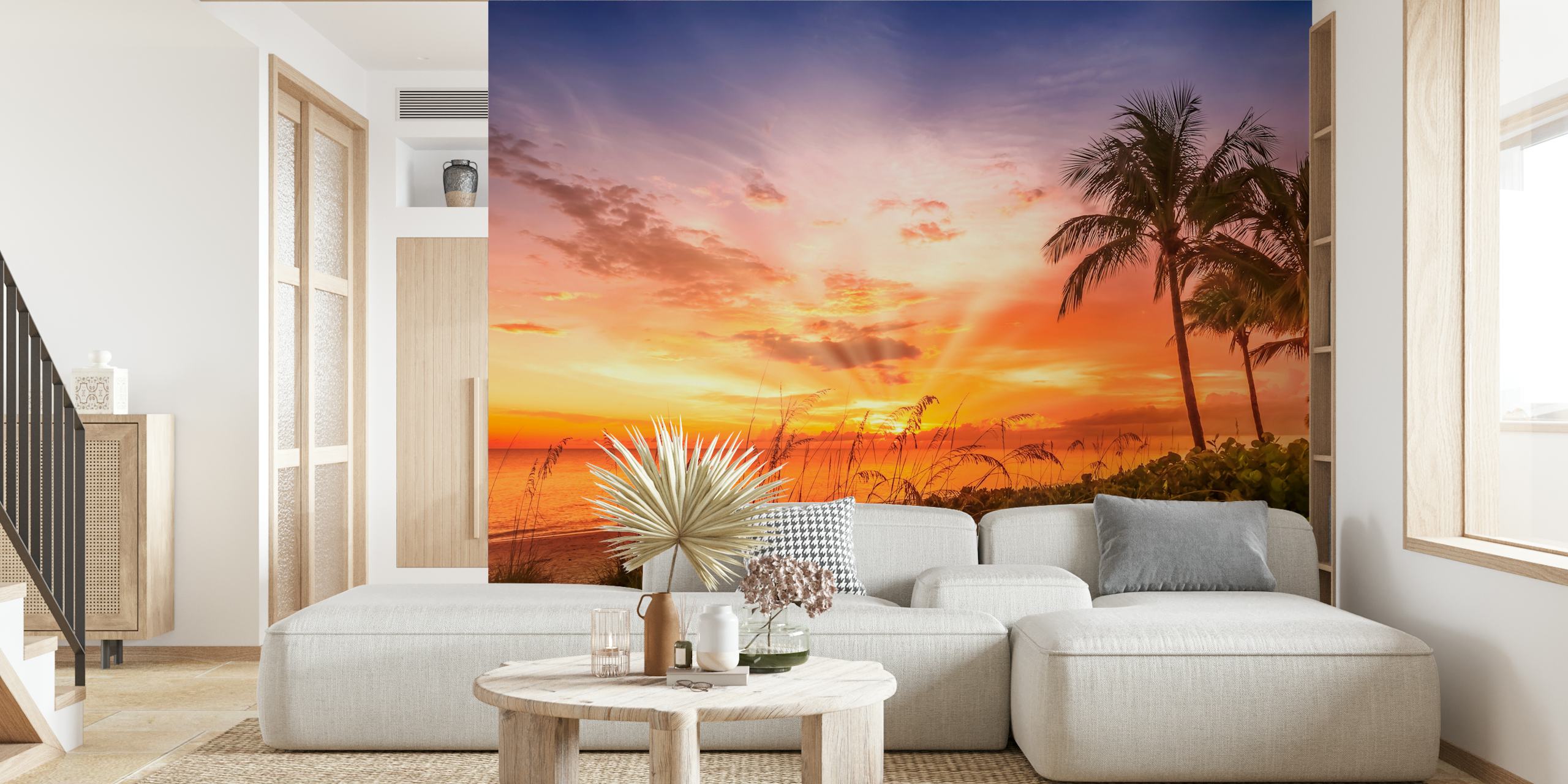 Bonita Beach sunset wallpaper in a room