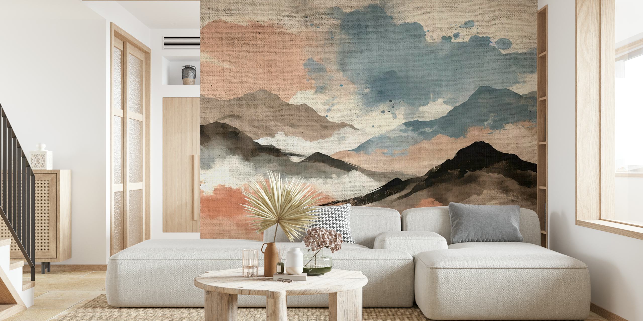 Papel de parede Abstract Alpine Dream em um quarto