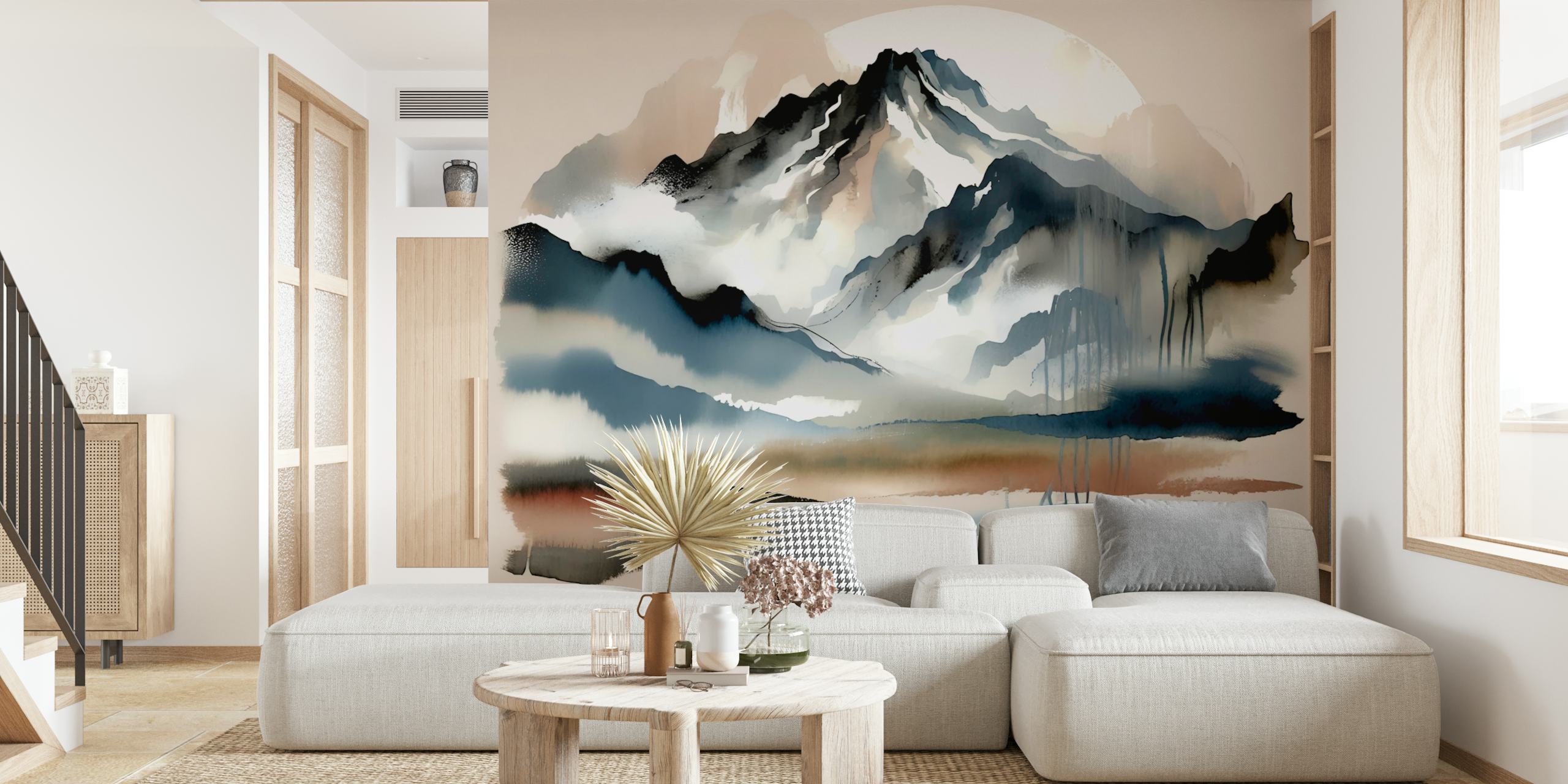 Zen Mountain Reflection tapet i ett rum