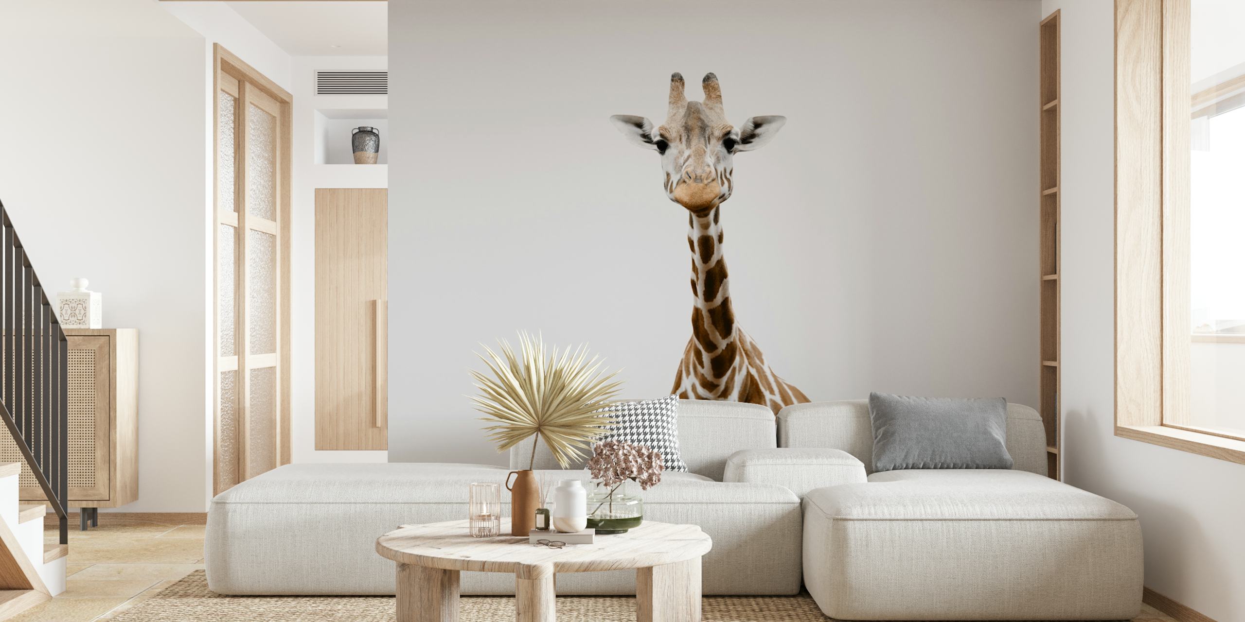 Papel pintado Cute Giraffe en una habitación