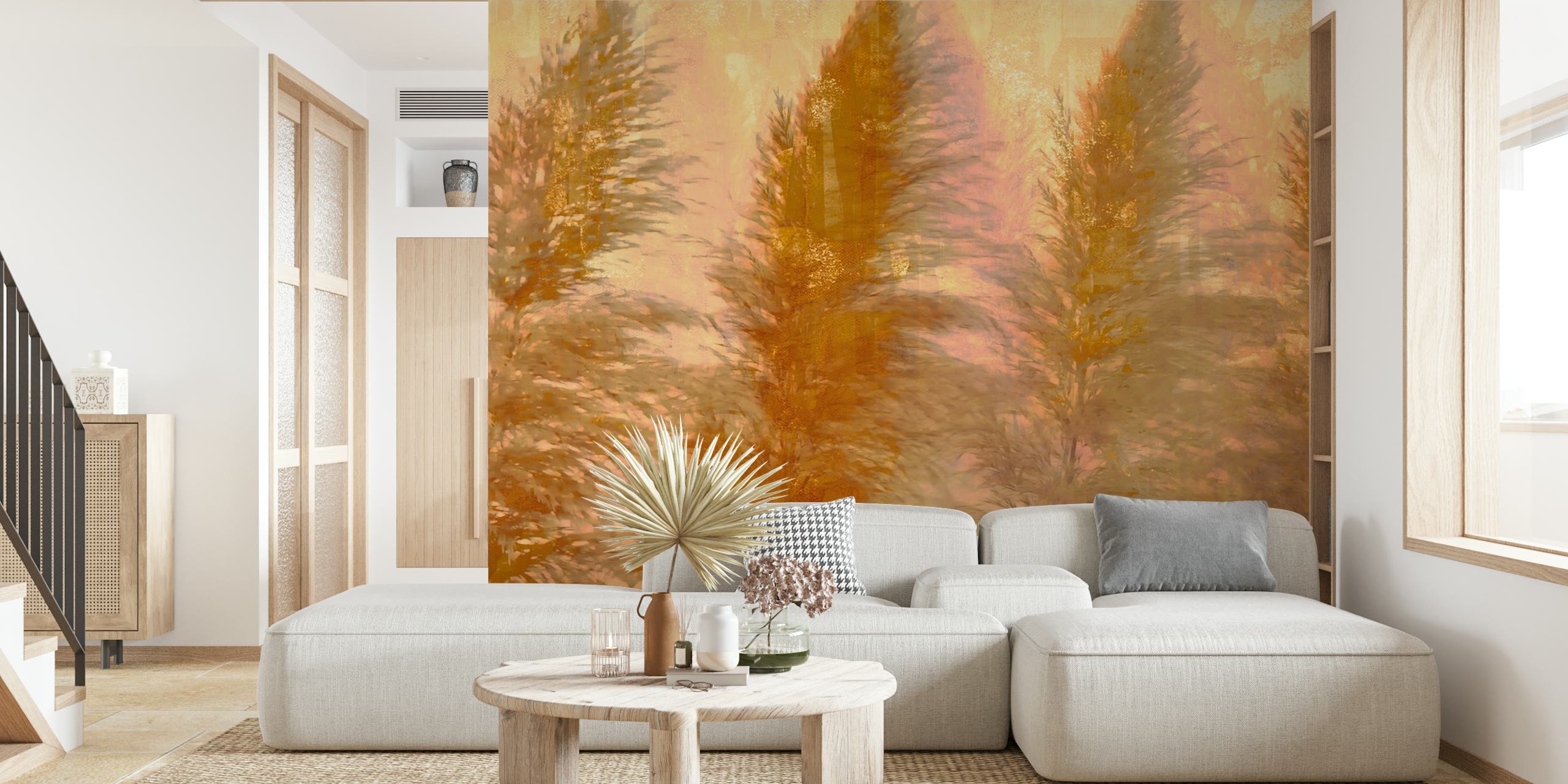 Tapeta Golden Hues Flora v pokoji