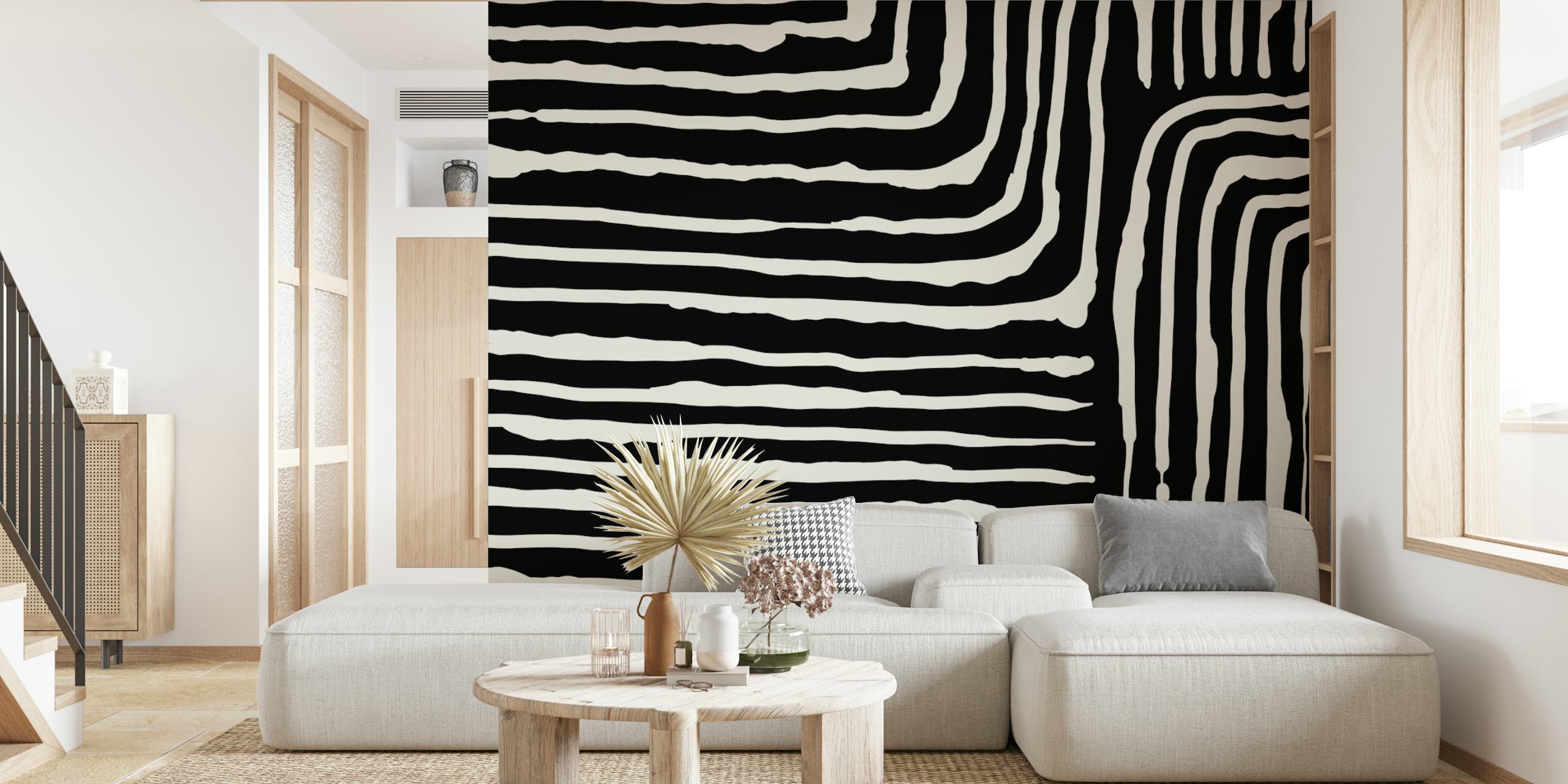 Black and White Ebb wallpaper design