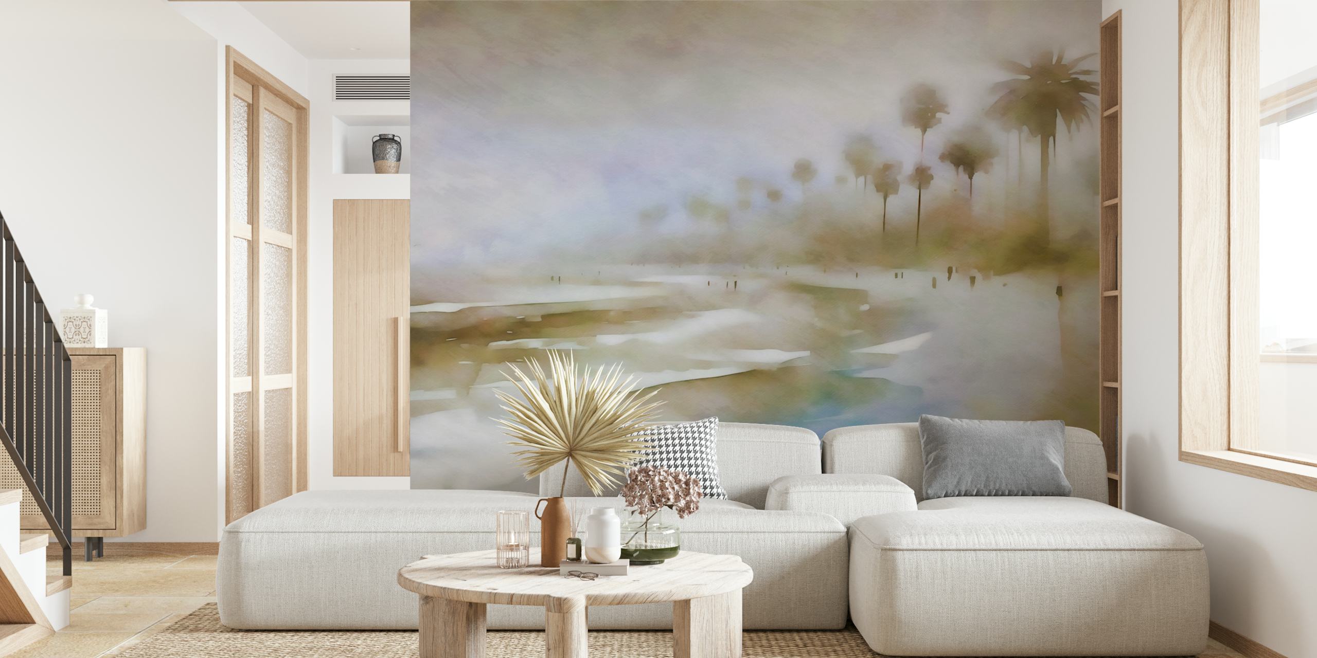 Dreamy coastal California wallpaper in a room